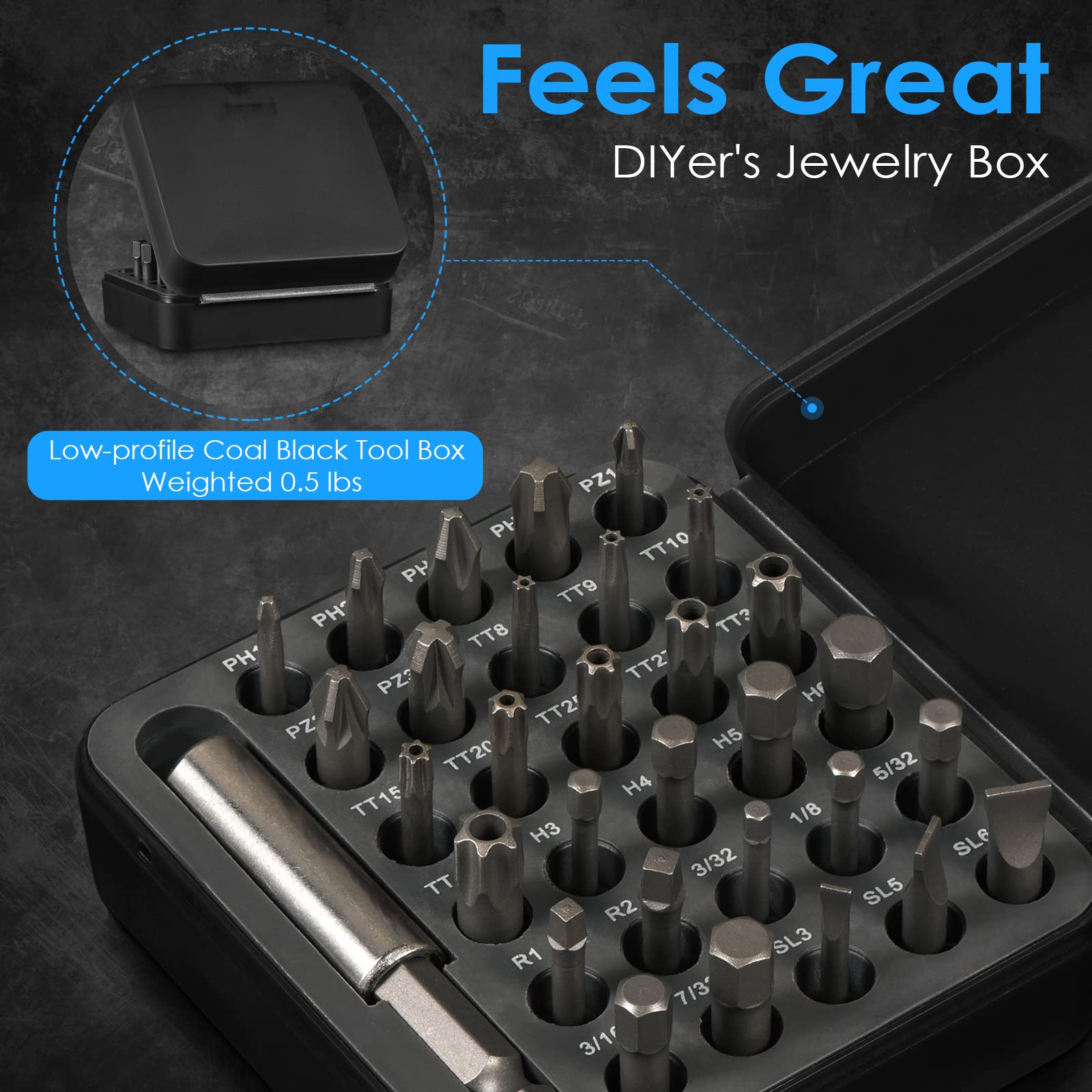 Aoibox 31 Piece Screwdriver Bit Set with Magnetic Holder with Torx ...