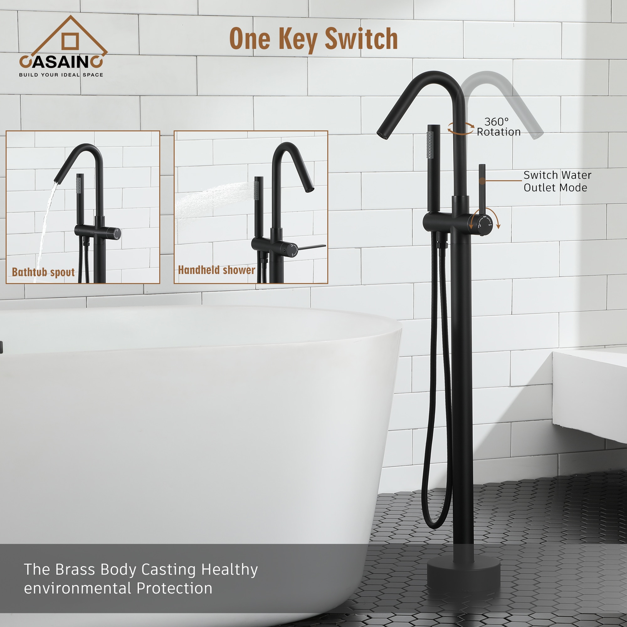 CASAINC RB0768-WE Roman-Tub-Faucets - View #7
