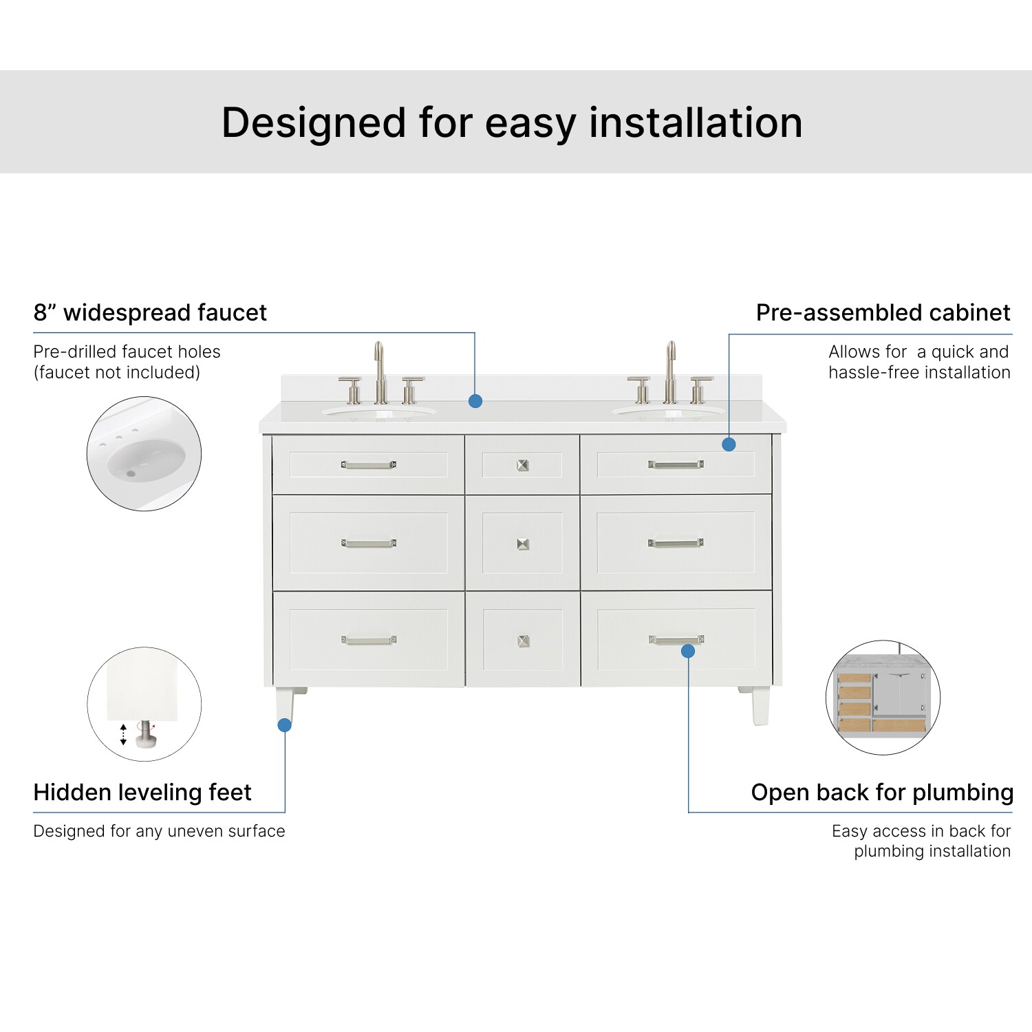 ARIEL B61DWQOVOWHT Bath-Vanity-Combo - View #7