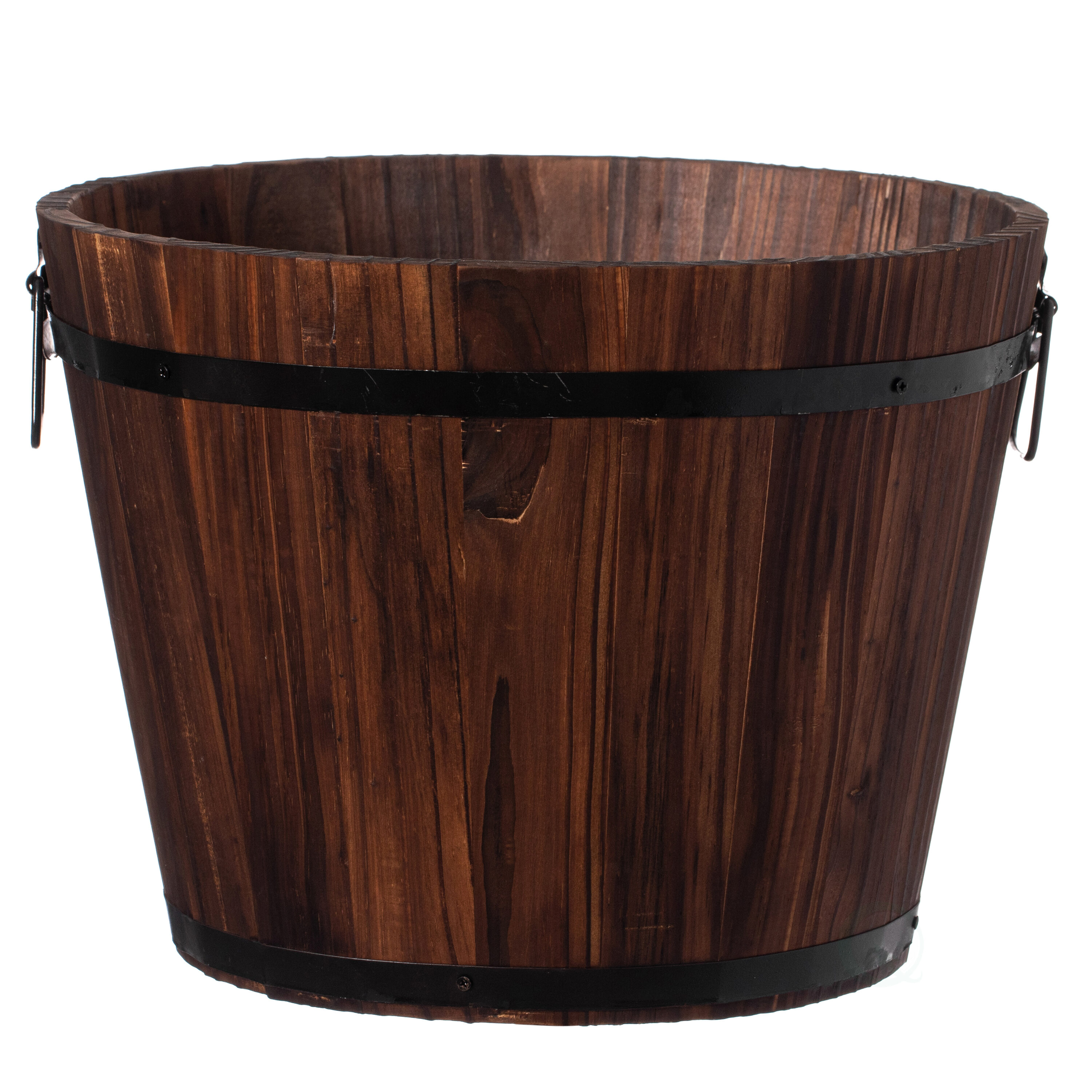 Quickway Imports QI003236.M Round 12.0-in W Multiple colors/finishes Wood Indoor/Outdoor Planter