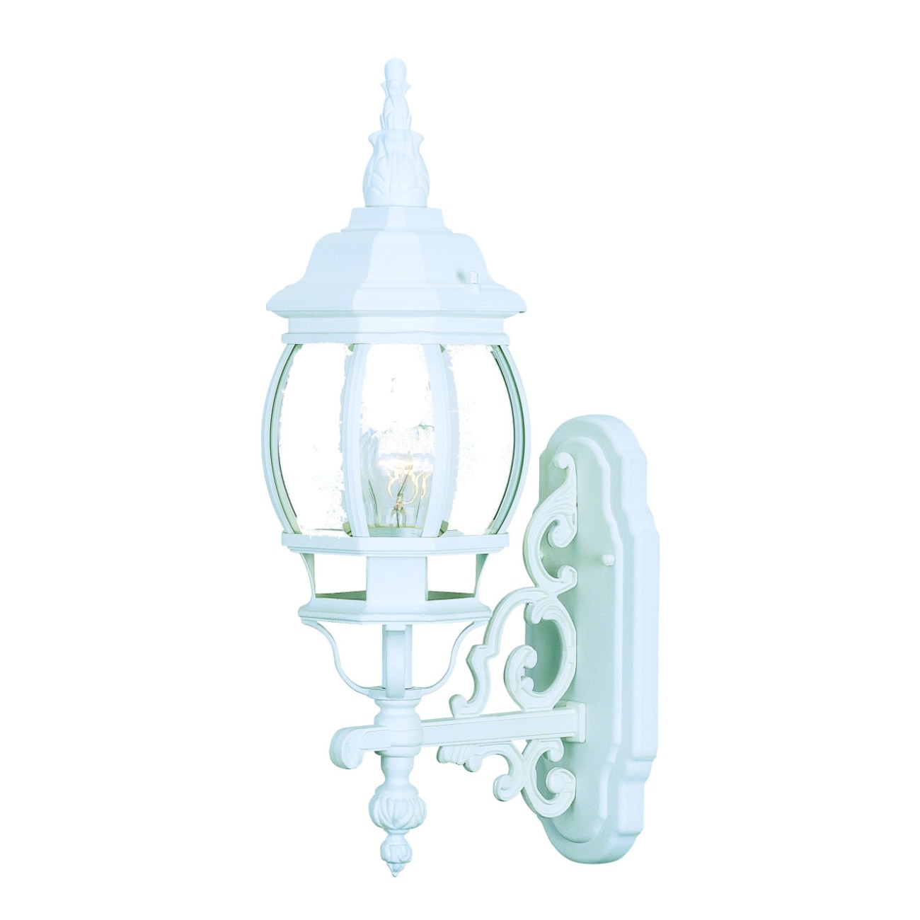 HomeRoots 4000398579 1 -Light 20.5-in H White Hardwired Outdoor Wall Light