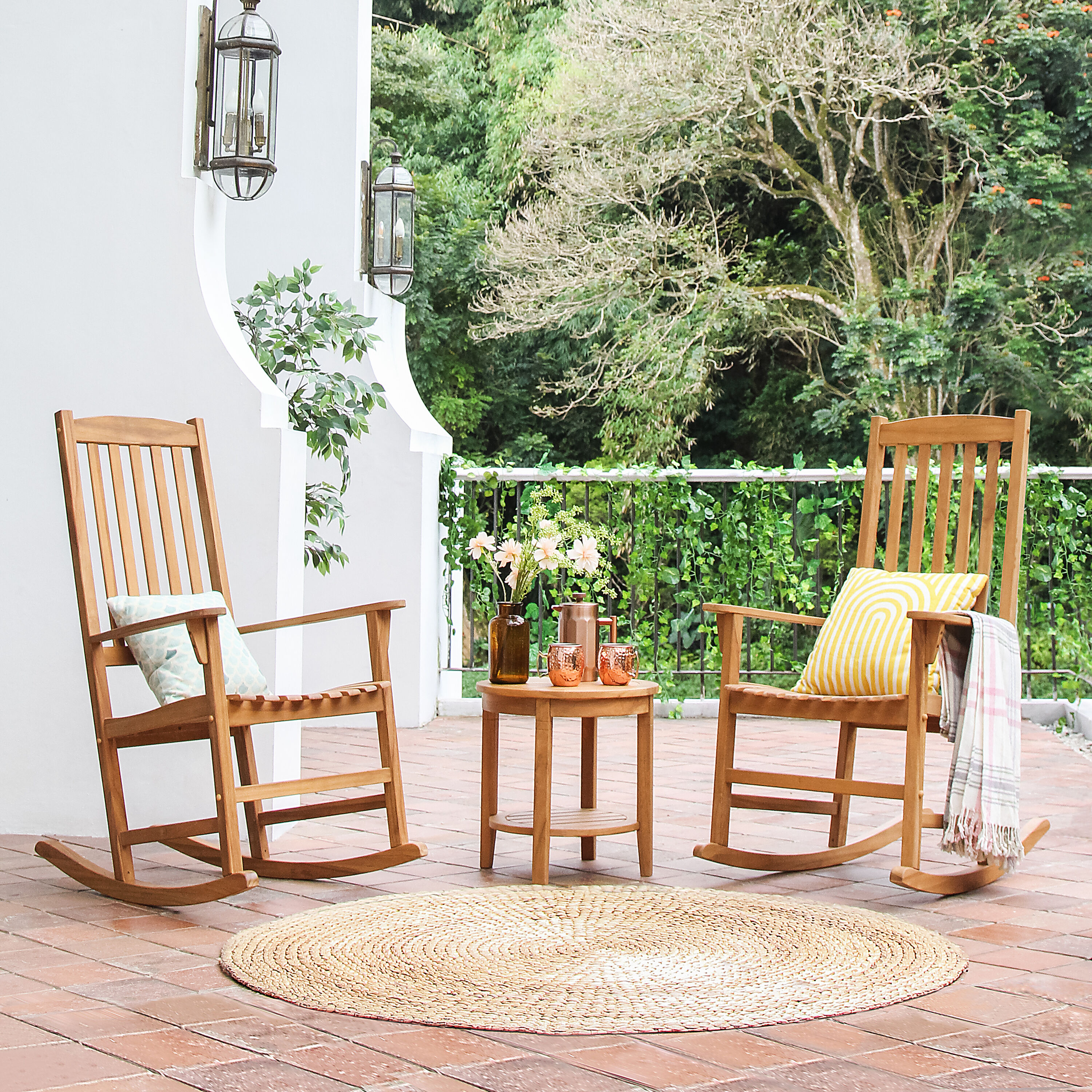 Teak outdoor deals rocking chair