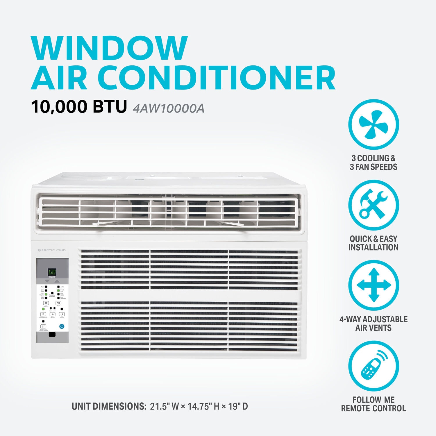 Arctic Wind 450-sq ft Window Air Conditioner with Remote (115-Volt, 10000-BTU) 4AW10000A Sansujyuku sansujyuku.com