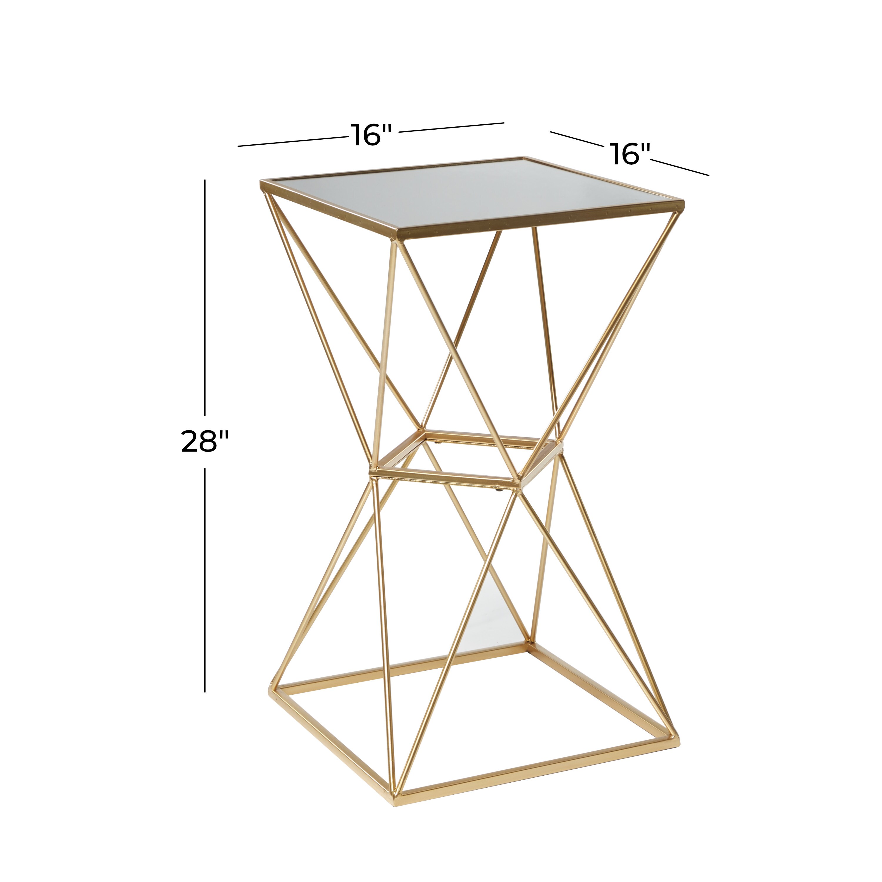 Grayson Lane Gold Glass Glam End Table in the End Tables department at ...