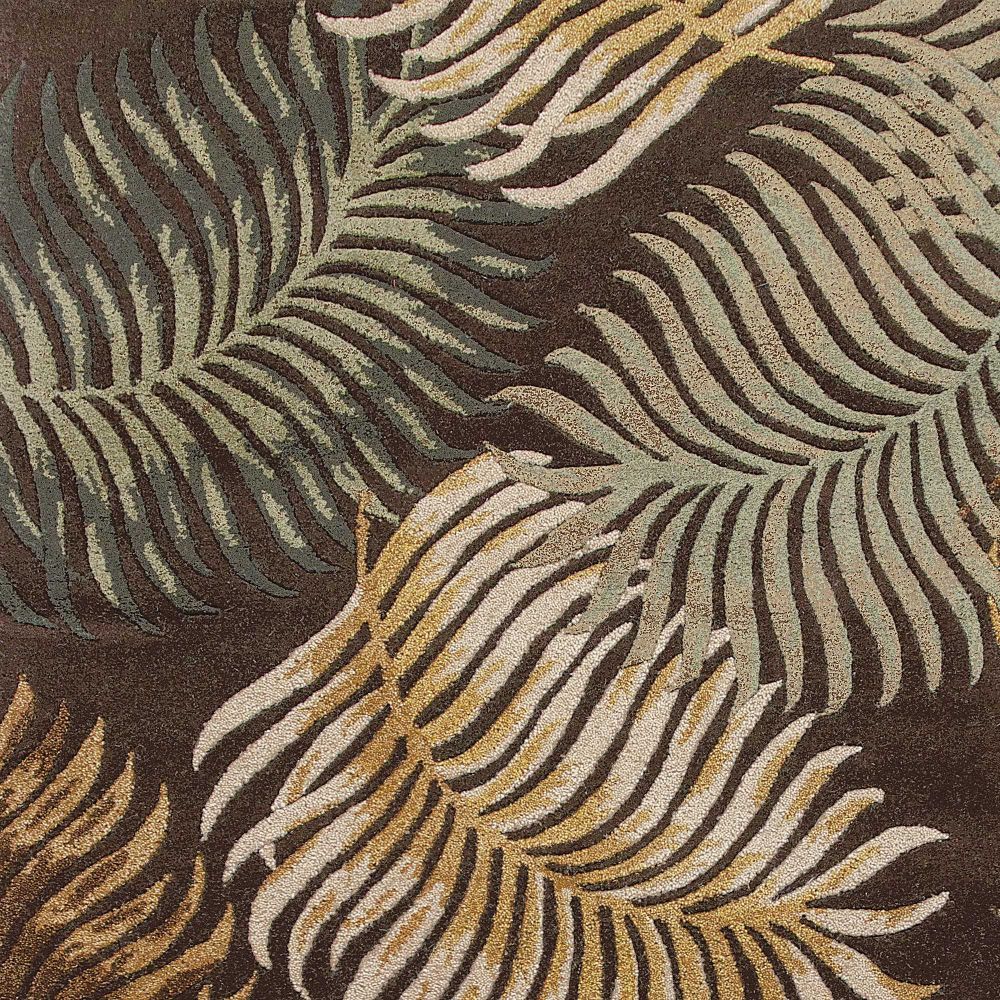 HomeRoots 353968 Bernadette 2 X 4 (ft) Wool Espresso Indoor Floral/Botanical Area Rug