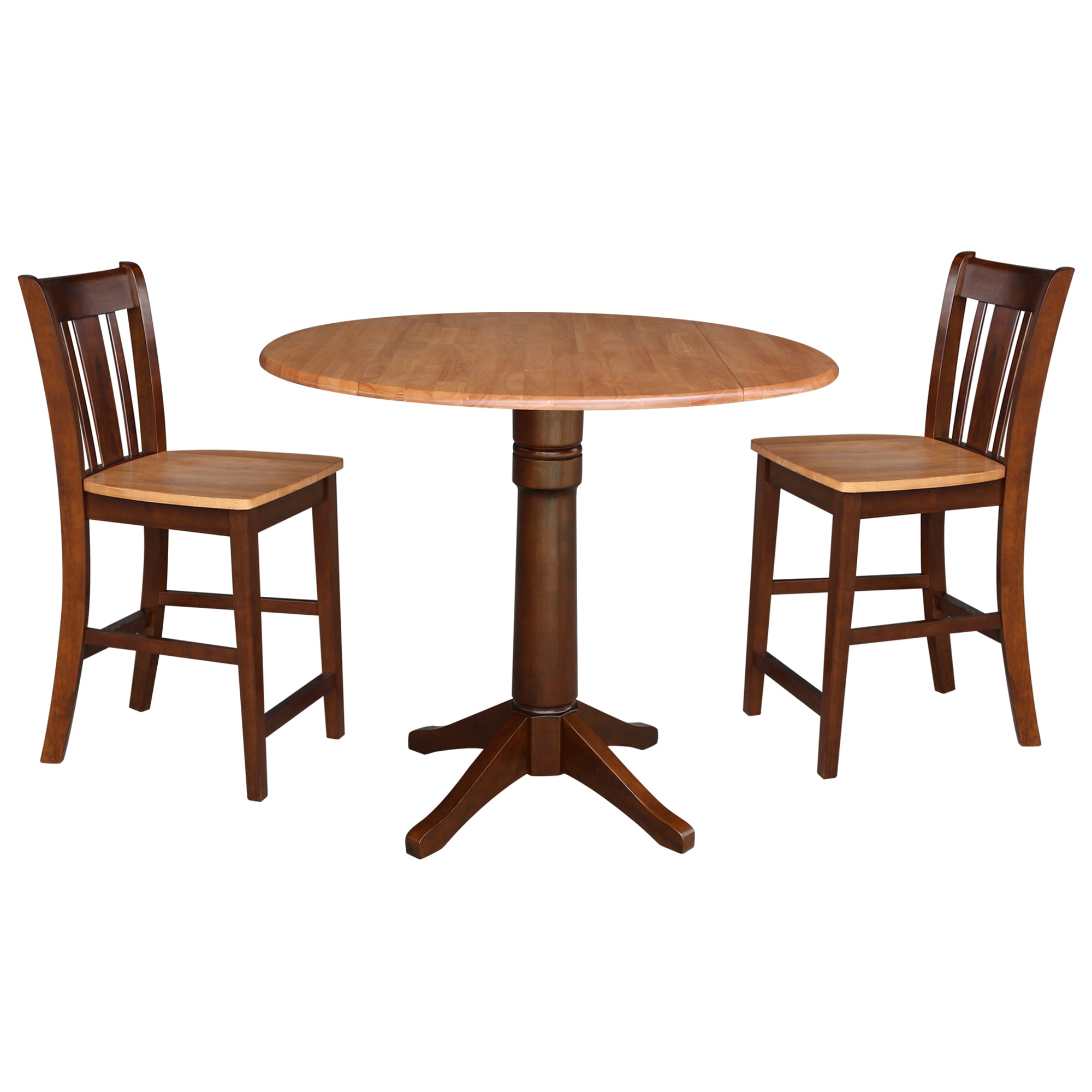 International Concepts K58-42DPT-27B-S102-2 Cinnamon/Espresso Casual Dining Room Set with Round Table (Seats 4)