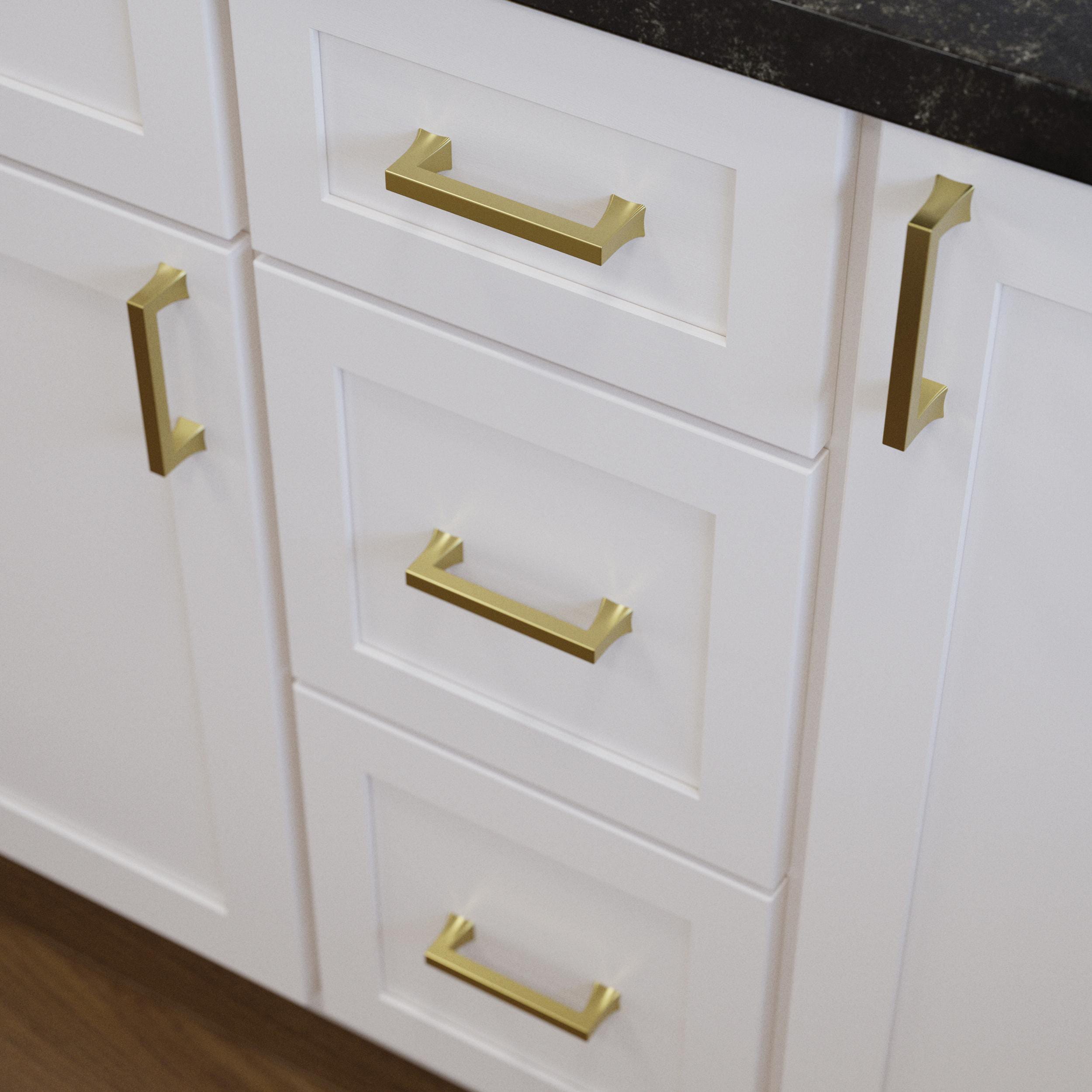 Brainerd Casual Square 3-3/4-in Center to Center Brushed Brass Arch ...