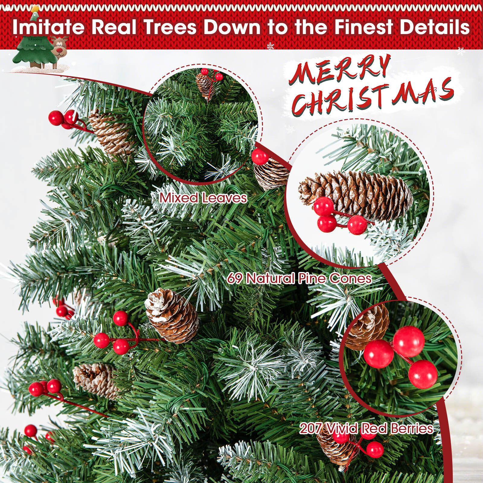 WELLFOR GG-293822AAF Artificial-Christmas-Trees - View #6