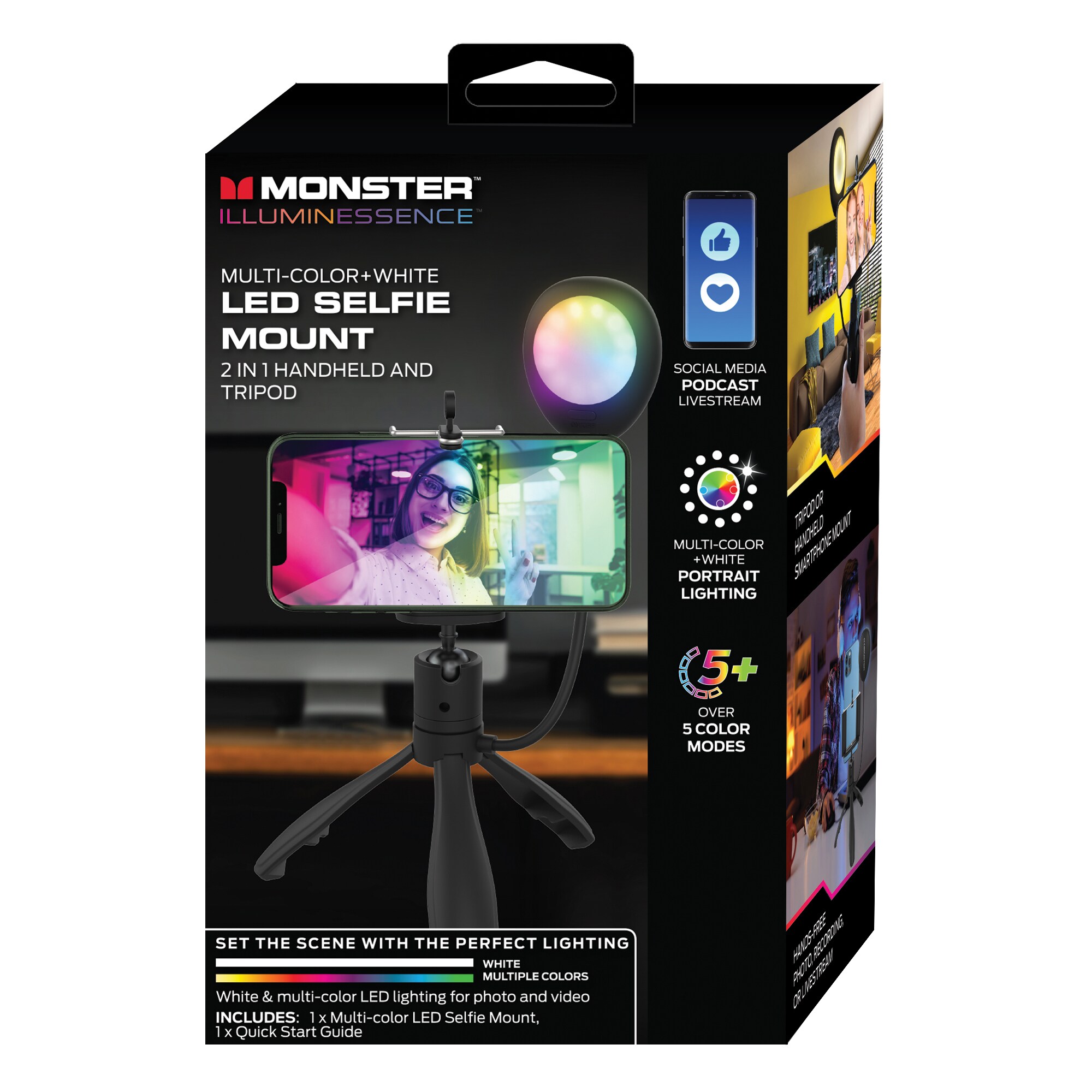 Monster 10 in. Multicolor LED Ring Light with Flexible Tripod