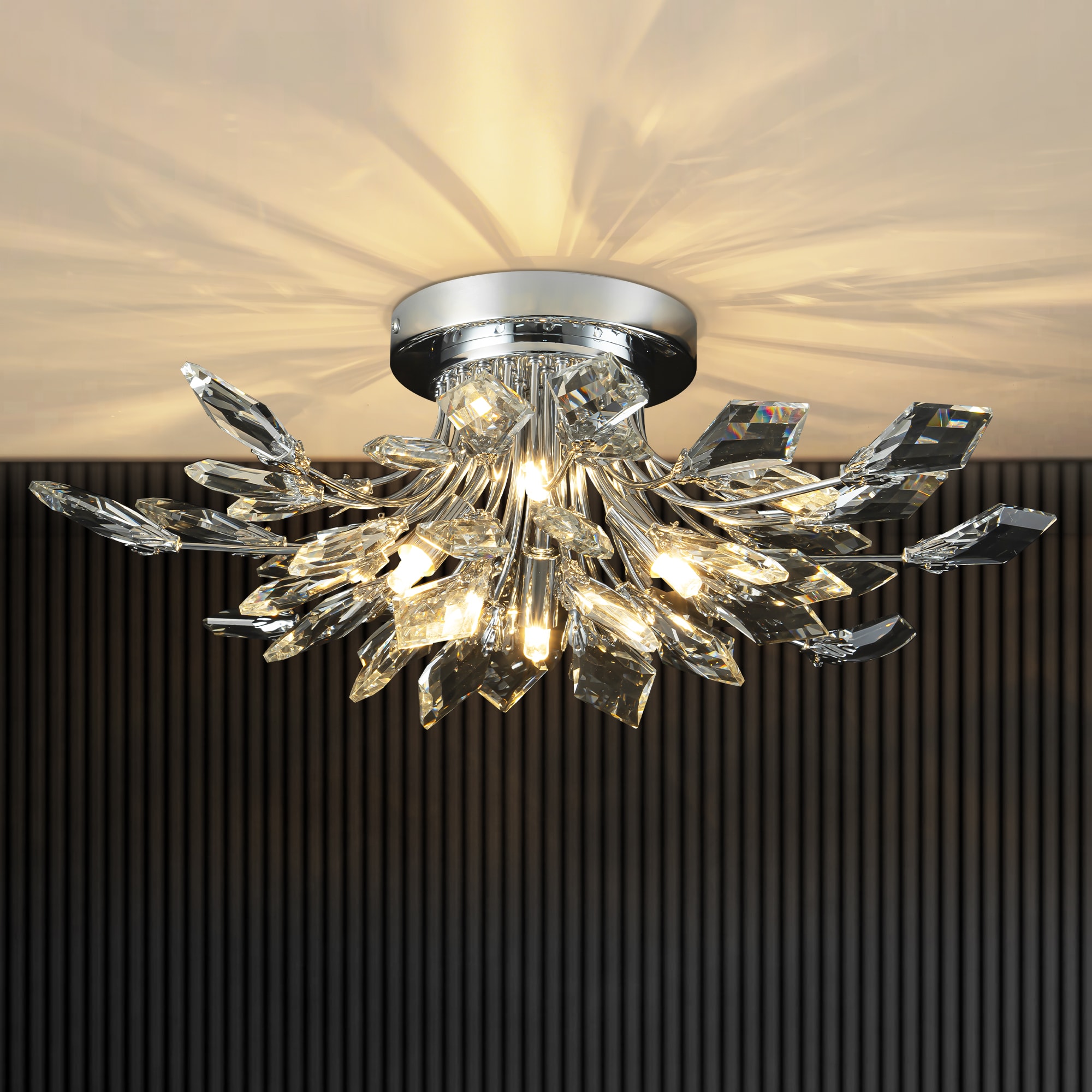 Rennnsan FL810156398 Esther 4 -Light 21.2-in Chrome Semi Flush Mount Light