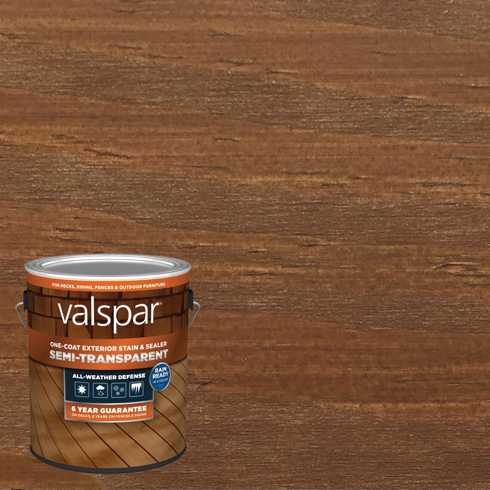 Valspar Pinebark Semi-transparent Exterior Wood Stain and Sealer (1-Gallon)  in the Exterior Stains department at