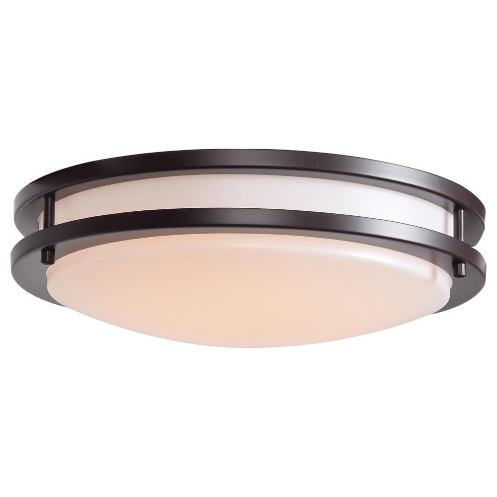 Access Lighting 20465LEDD-BRZ/ACR Solero 1 -Light 14-in Gloss Bronze Integrated LED Flush Mount Light