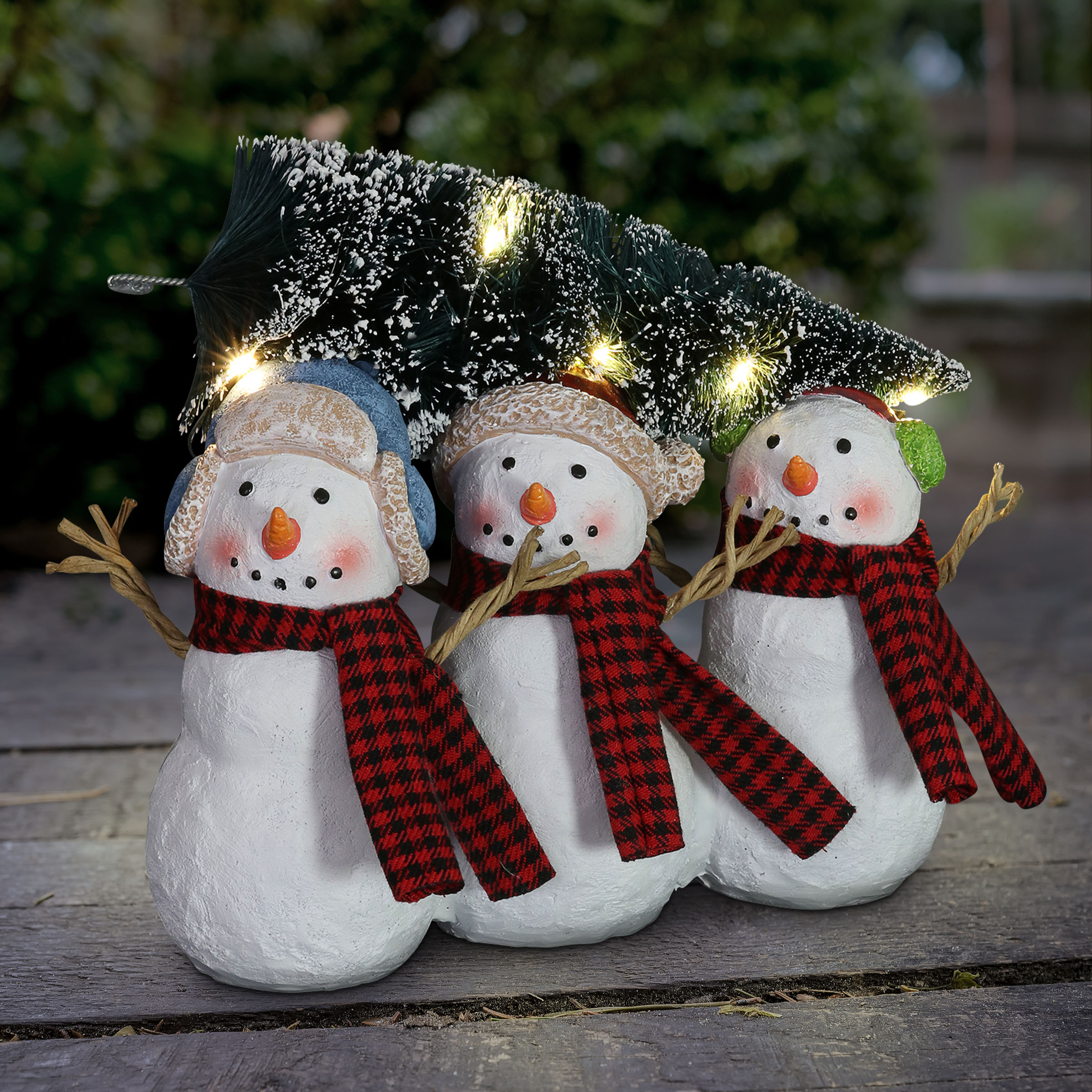 Exhart 7.5-in Lighted Decoration Snowman Battery-operated Christmas ...