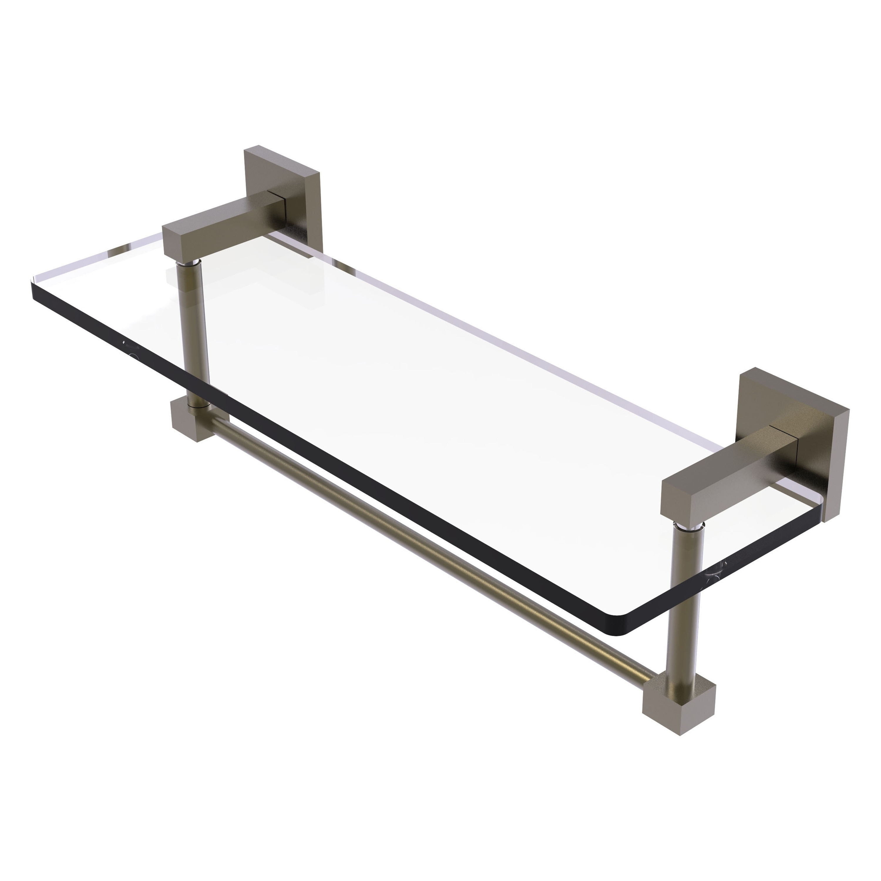 Allied Brass MT-1-16TB-ABR Montero Antique Brass Wall mount Bathroom Shelf ( 16-in x 5.3-in x 5-in )