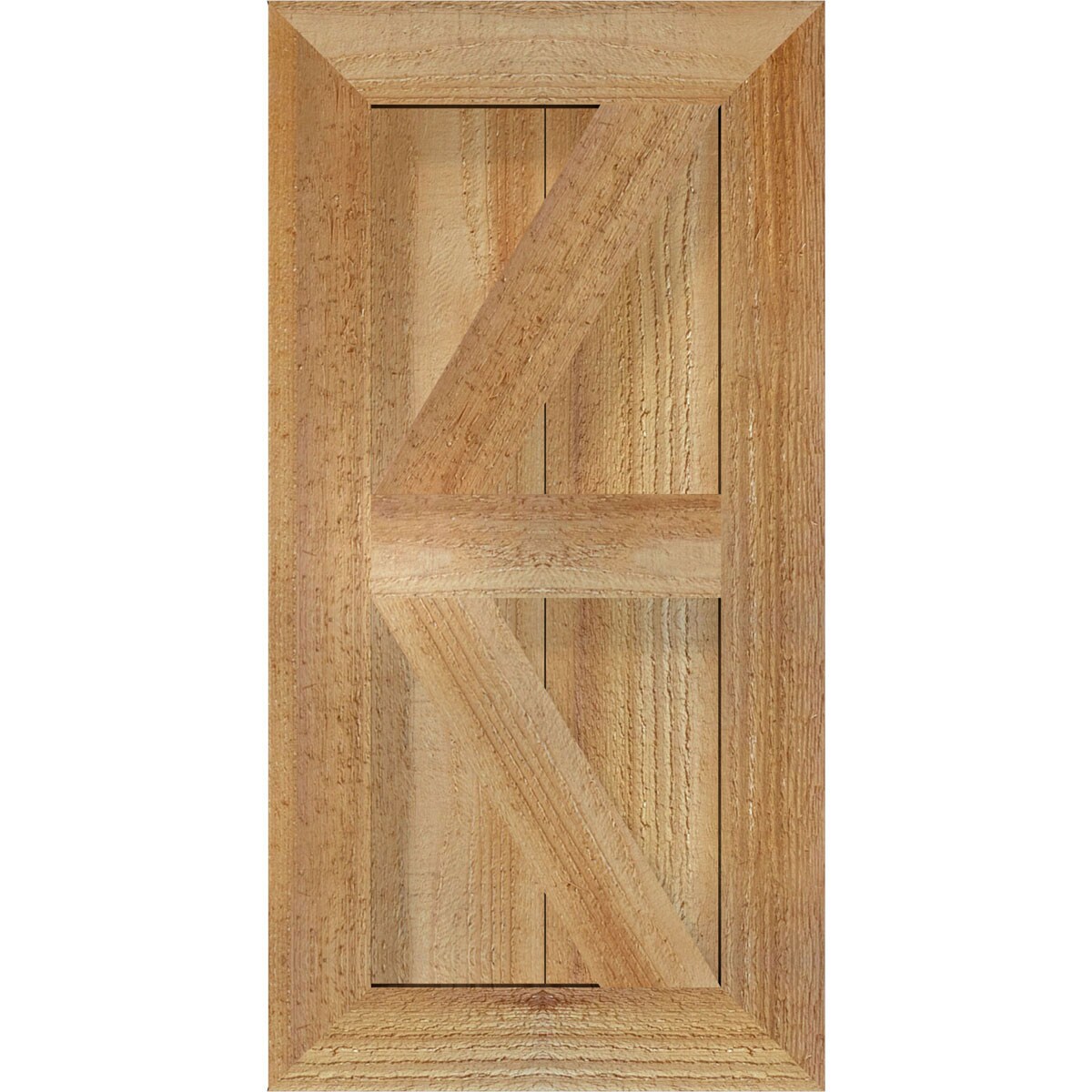 Ekena Millwork RBF06Z11X021RWR 10.75-in W x 21-in H Unfinished Paintable/Stainable Board and batten Framed with z-bar Wood Exterior Shutters ( 2 -Pack )