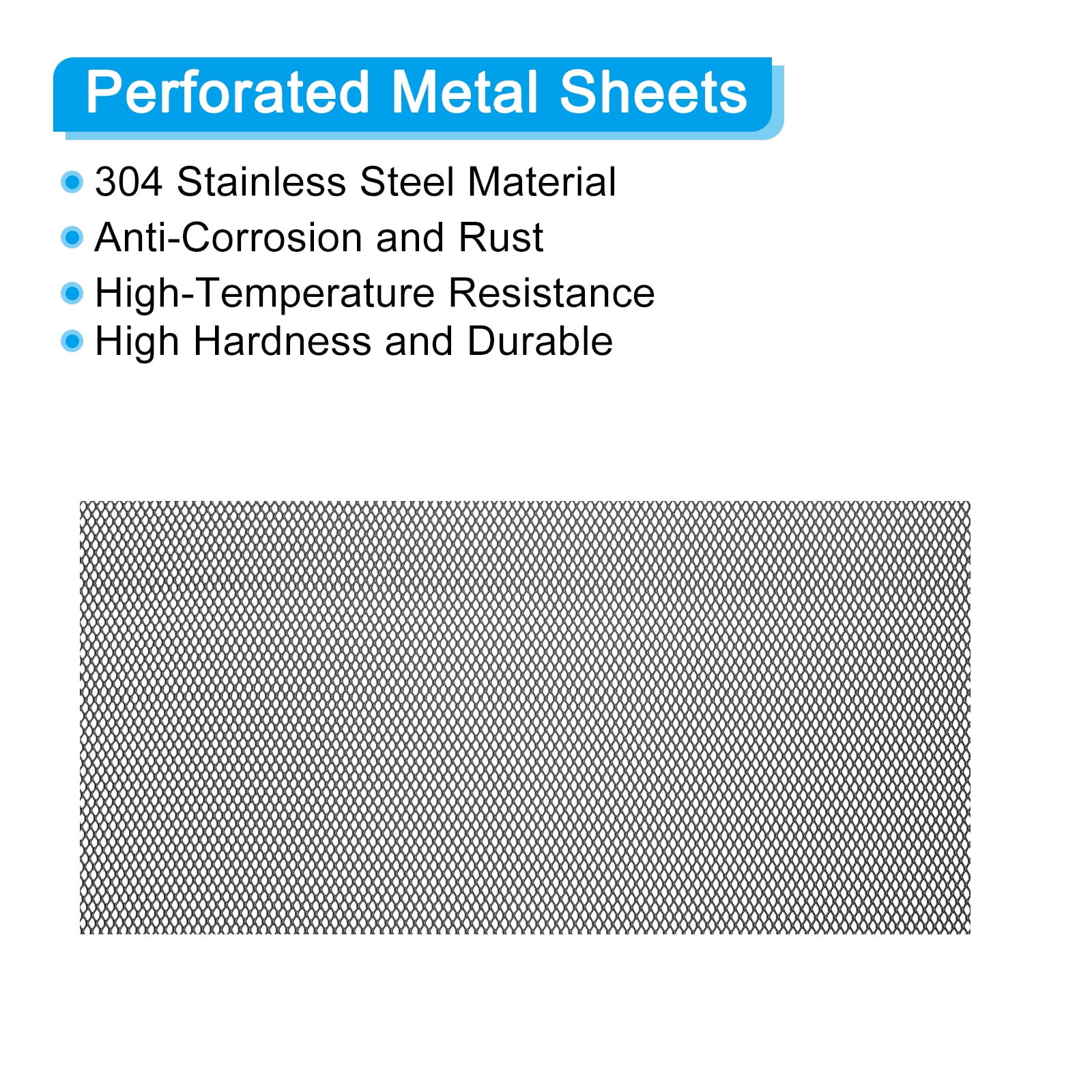 PATIKIL 7.9" X 3.9" Perforated Metal Sheets, 19Ga 0.24" Oval Hole 304 Stainless Steel Mesh Stagger Expanded Perforated Metal Plate For Ventilation - View #8
