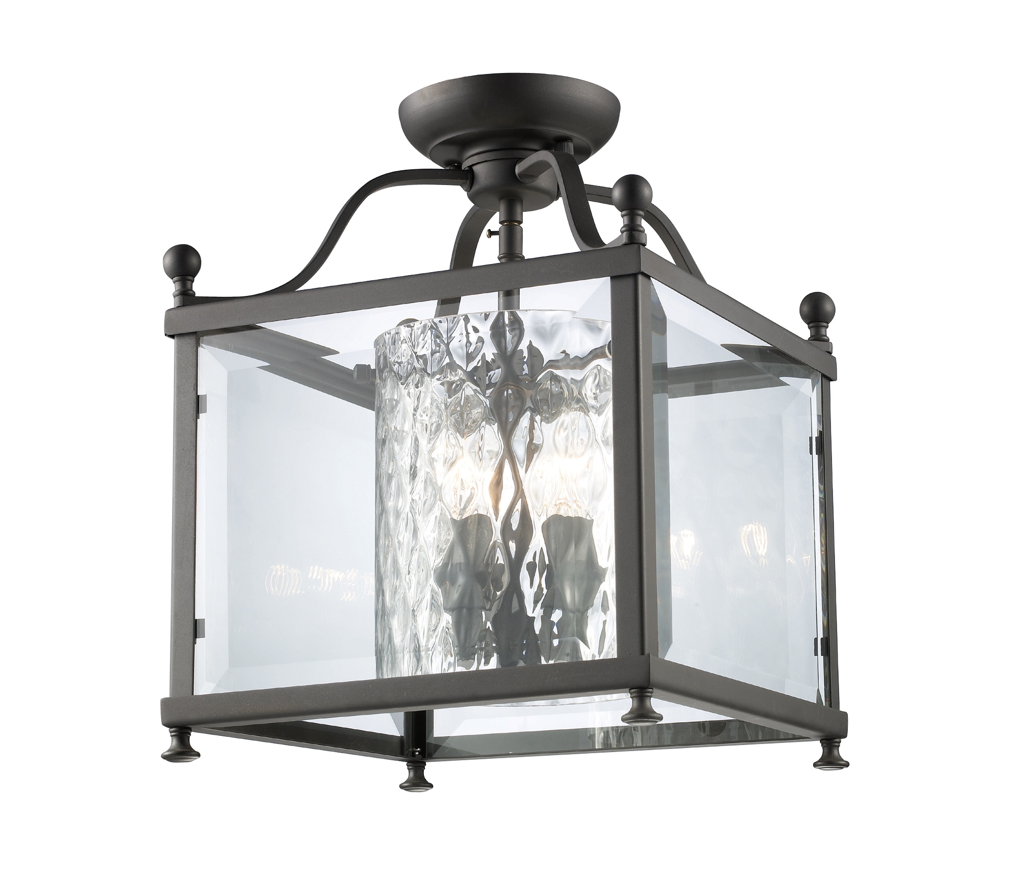 Z-Lite 177-3SF-M Fairview 1 -Light 11-in Matte Bronze Semi Flush Mount Light