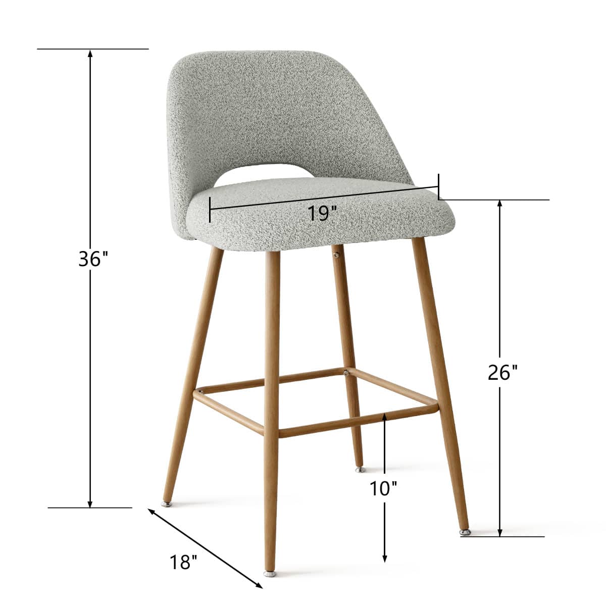 Maison Boucle EDWIN-MB-OKB-GREY stools - View #3