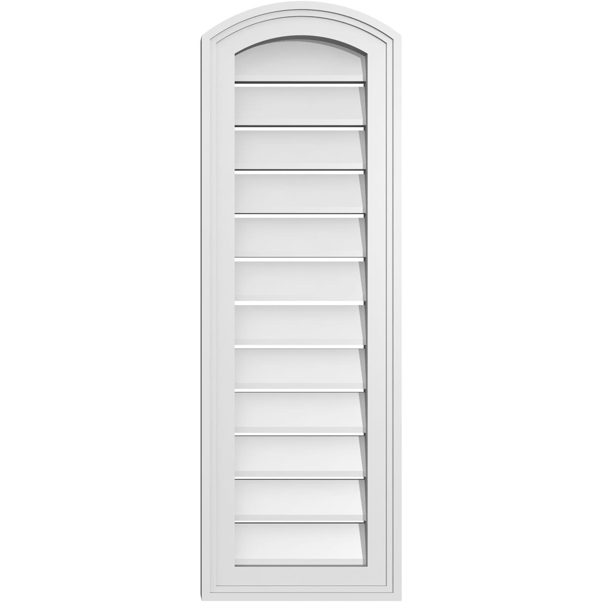 Ekena Millwork GVPAR12X3602SF 12-Inches x 36-Inches Off-white Round top PVC Gable Louver Vent
