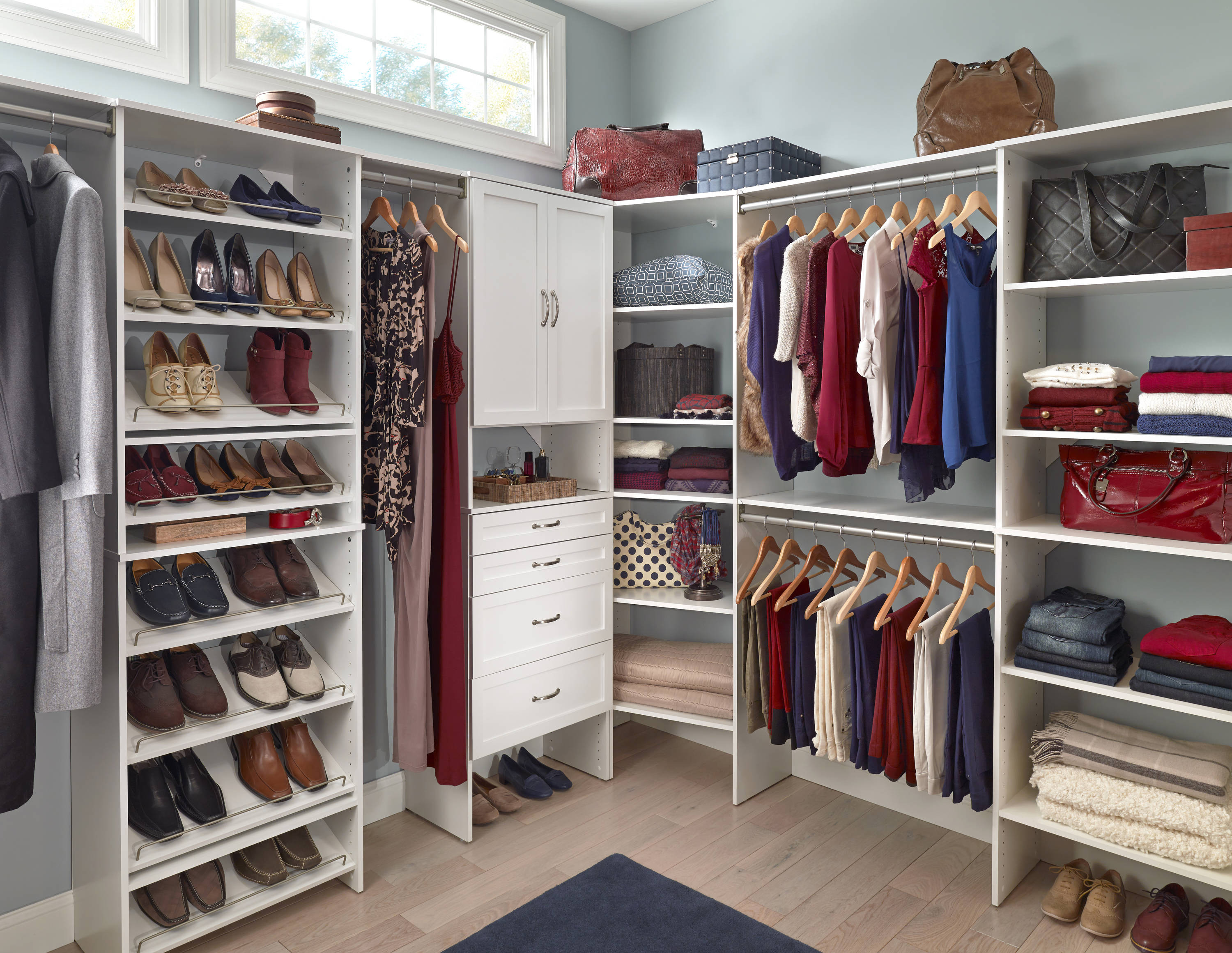 ClosetMaid BrightWood 31.75-in W x 19.67-in D White Solid Shelving Wood Closet Corner Shelf (3 Shelves)