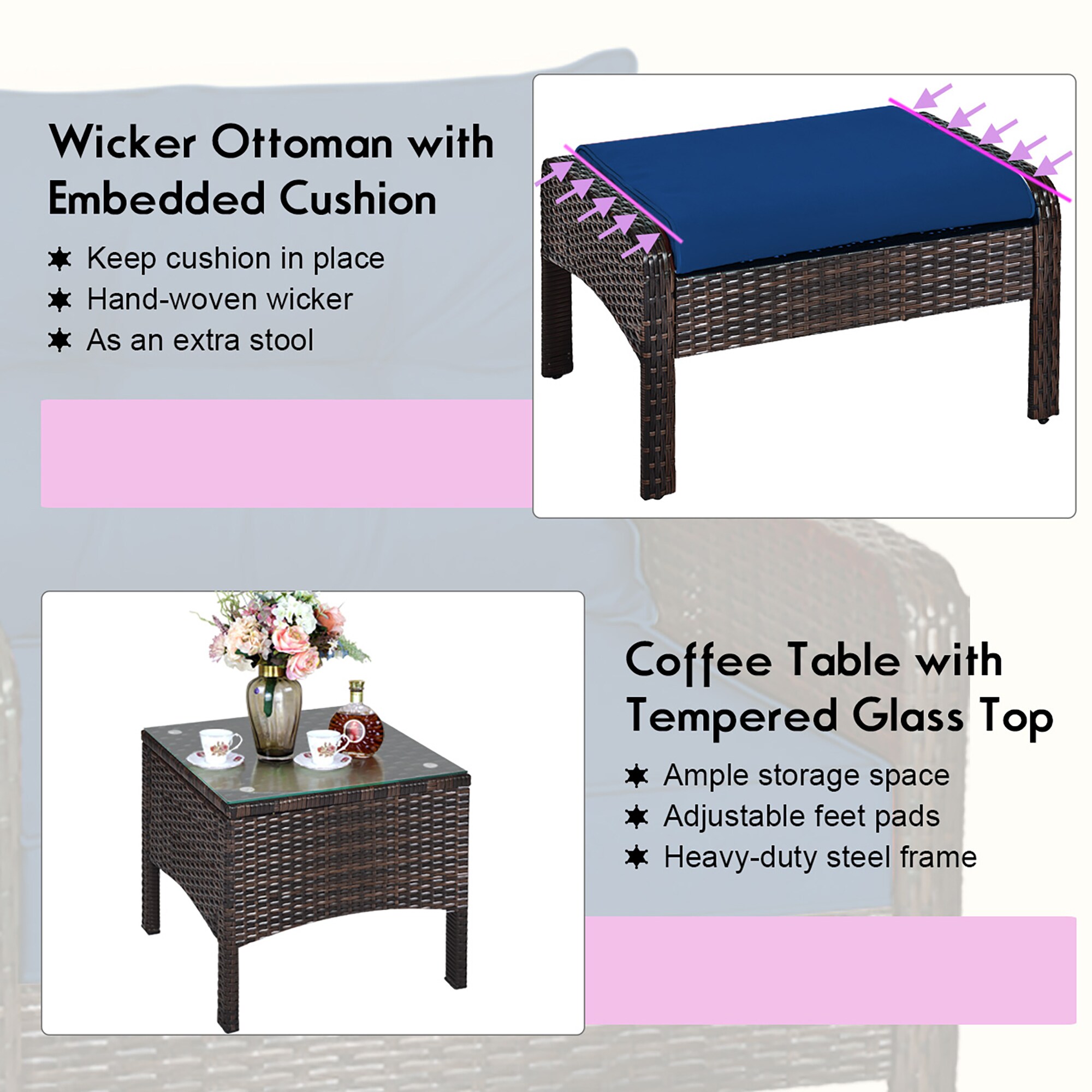 Forclover HYFL-638NY+ Patio-Conversation-Sets - View #4