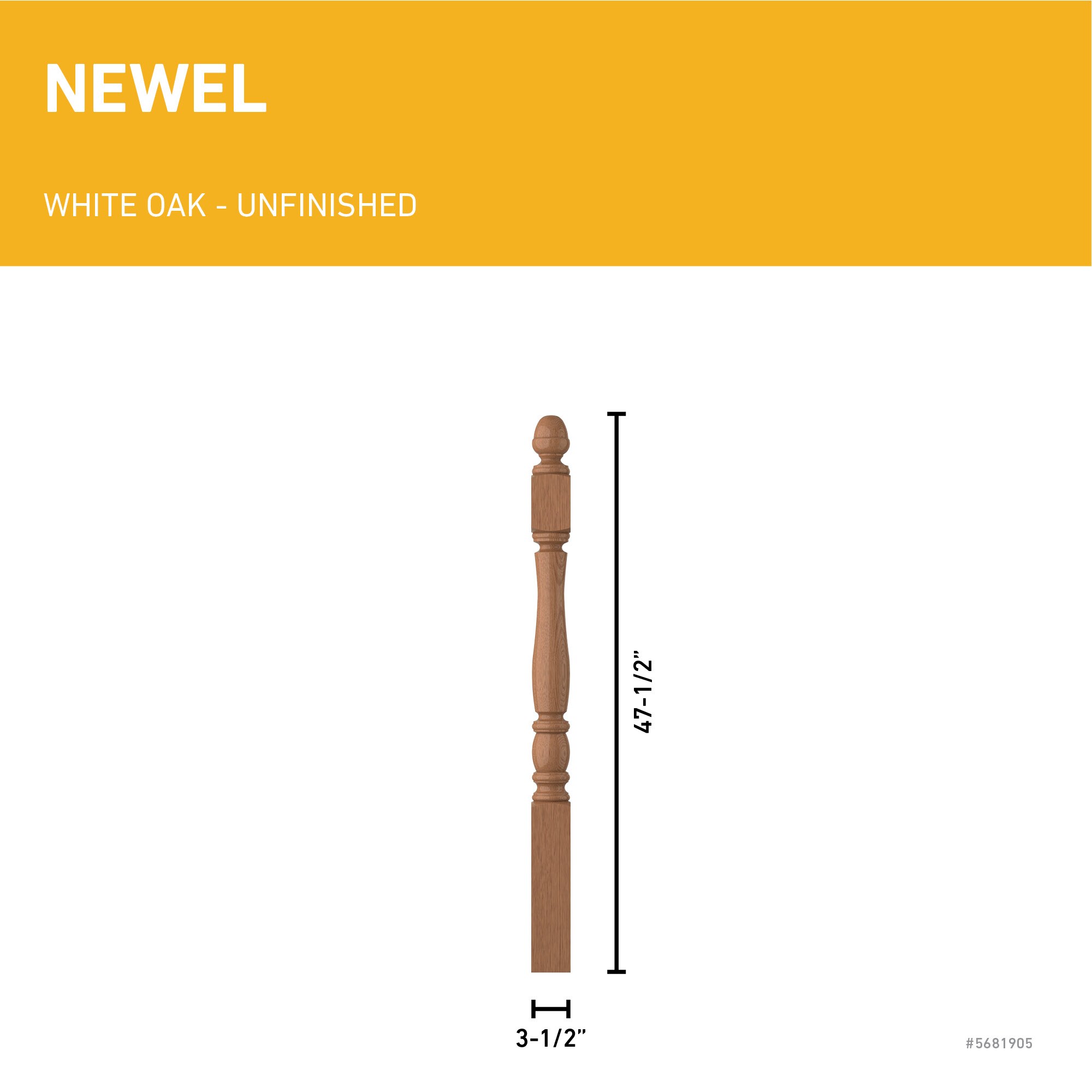L.J. Smith Stair Systems LJP-3340-WO Interior-Stairpart-Newel-Posts - View #3