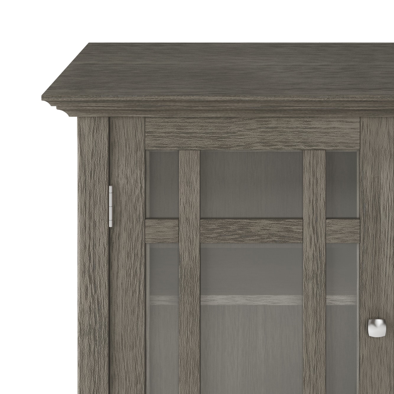 Simpli Home Bedford Farmhouse Grey Transitional Wood Media Cabinet In 