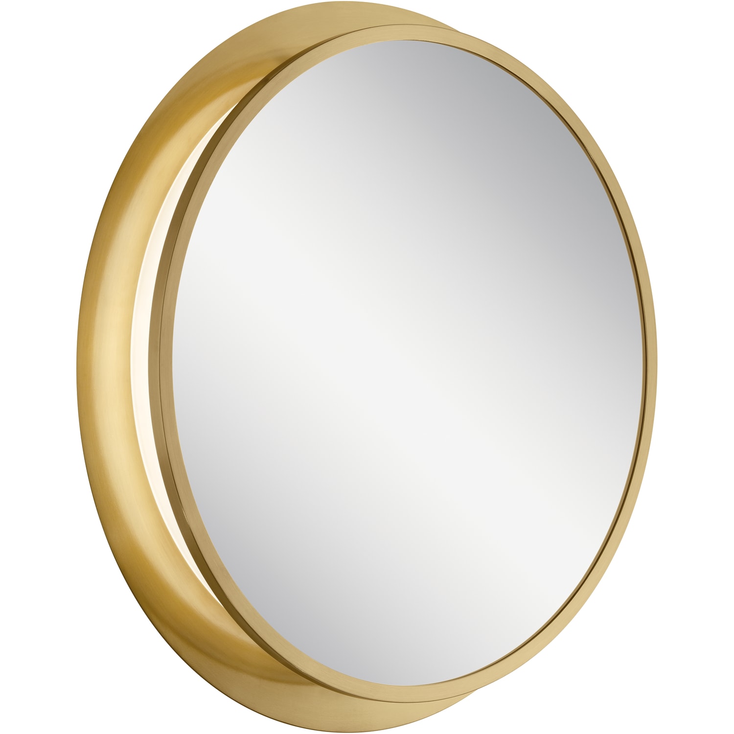 Round Framed Bathroom Mirror, Gold Framed Lighted Mirror