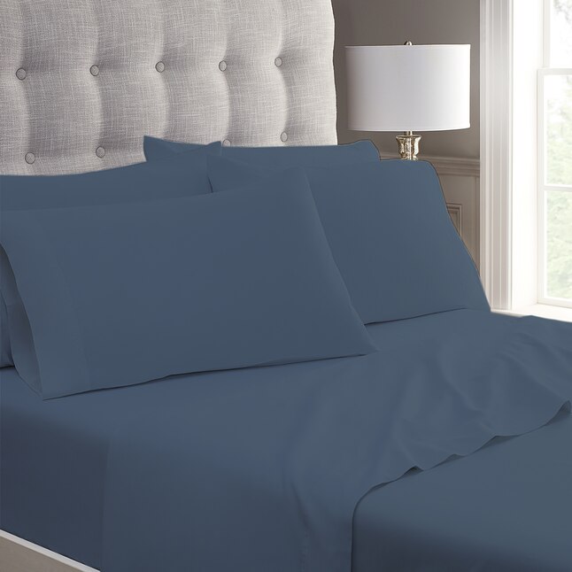 Roth Queen Cotton Polyester Blend Bed, Blue Bed Sheets Queen Size Cotton