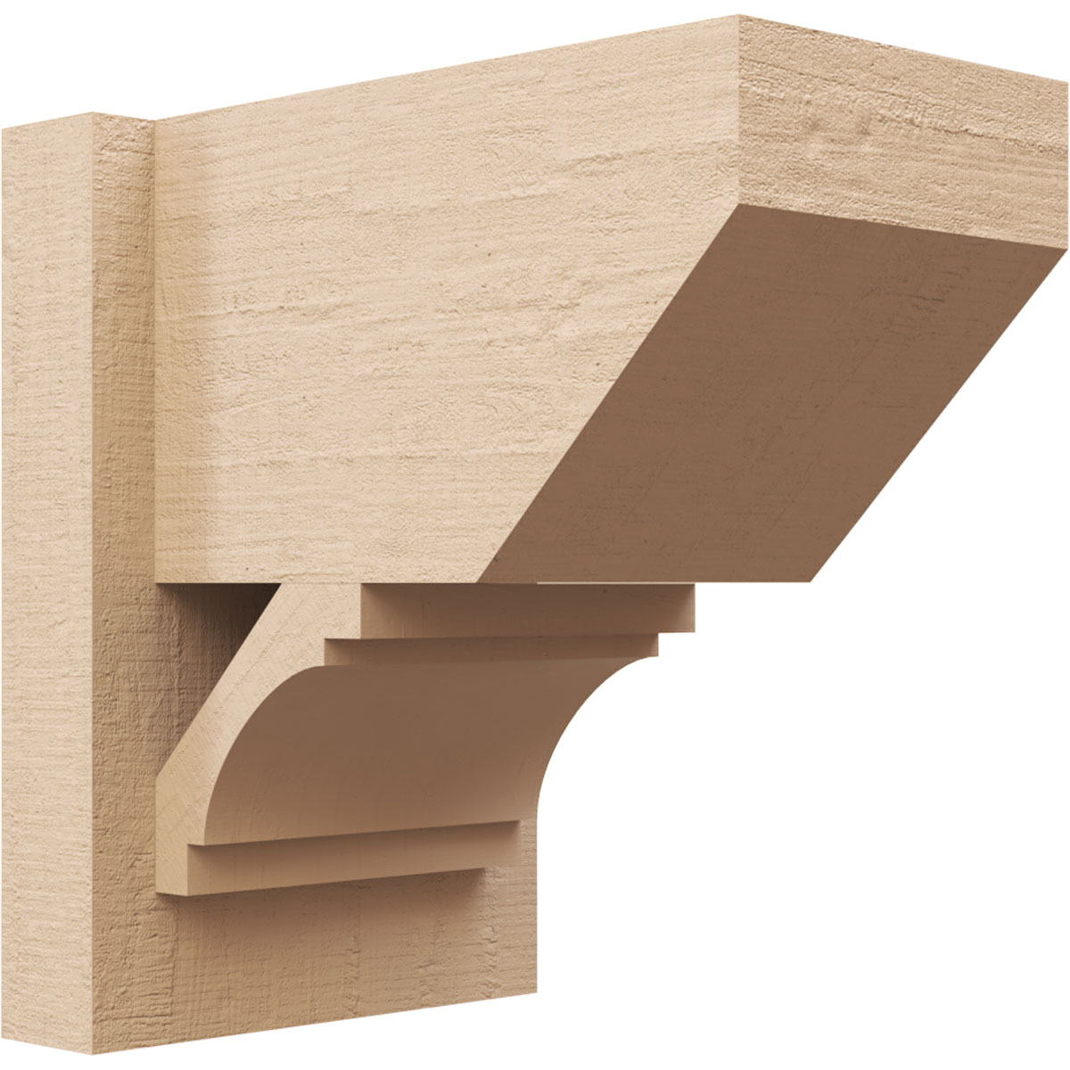 Ekena Millwork 2137001 8-in W x 12-in D x 12-in H Merced Slat Rough Cedar Woodgrain TimberThane Outlooker, Primed Tan