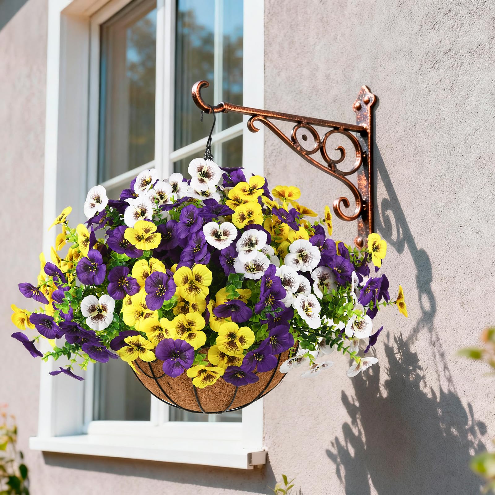 Afoxsos 12 Pack Artificial Flowers Outdoor UV Resistant Silk