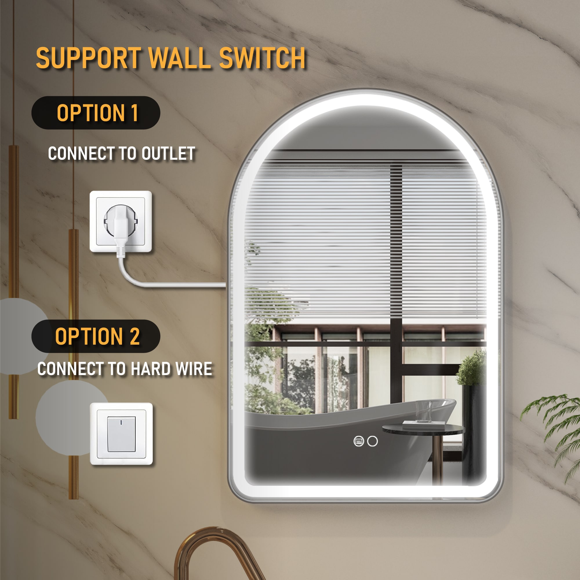 WELLFOR W60MR2436MB Framed-Bath-Mirrors - View #4