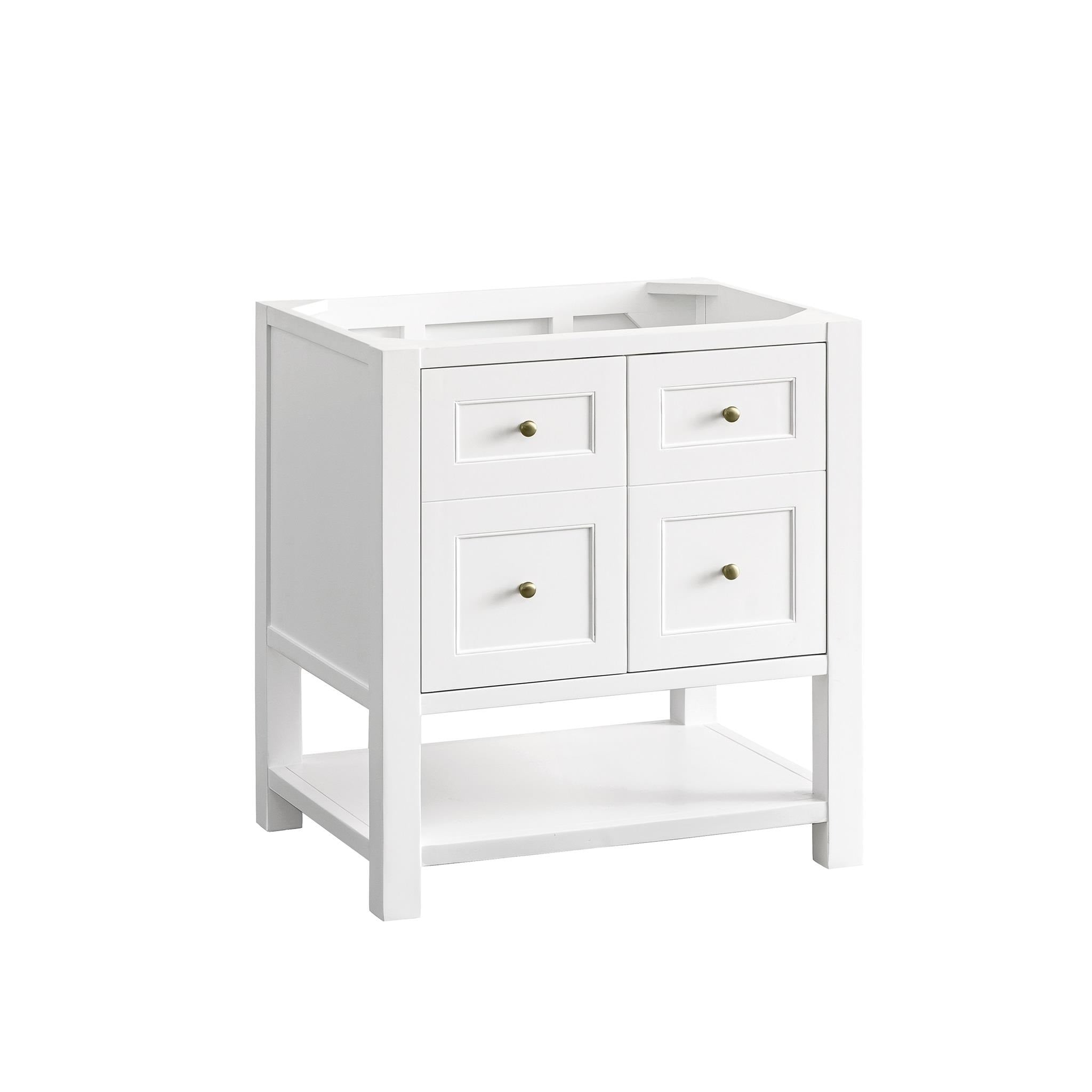 James Martin Vanities 330-V30-BW Breckenridge 30-in Bright White Bathroom Vanity Base Cabinet without Top
