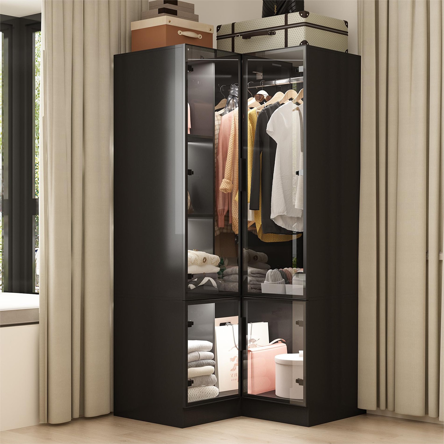 FUFU&GAGA KF020476-01+02 Black Armoire