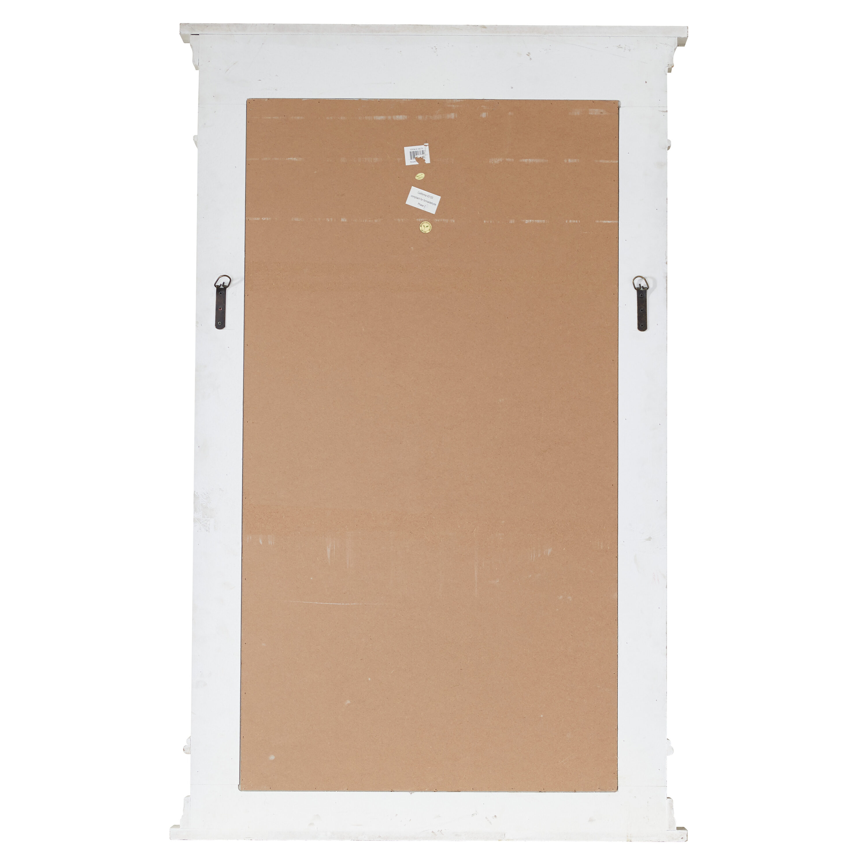 Cream Wood Windowpane Arched Wall Mirror with Distressed Finish