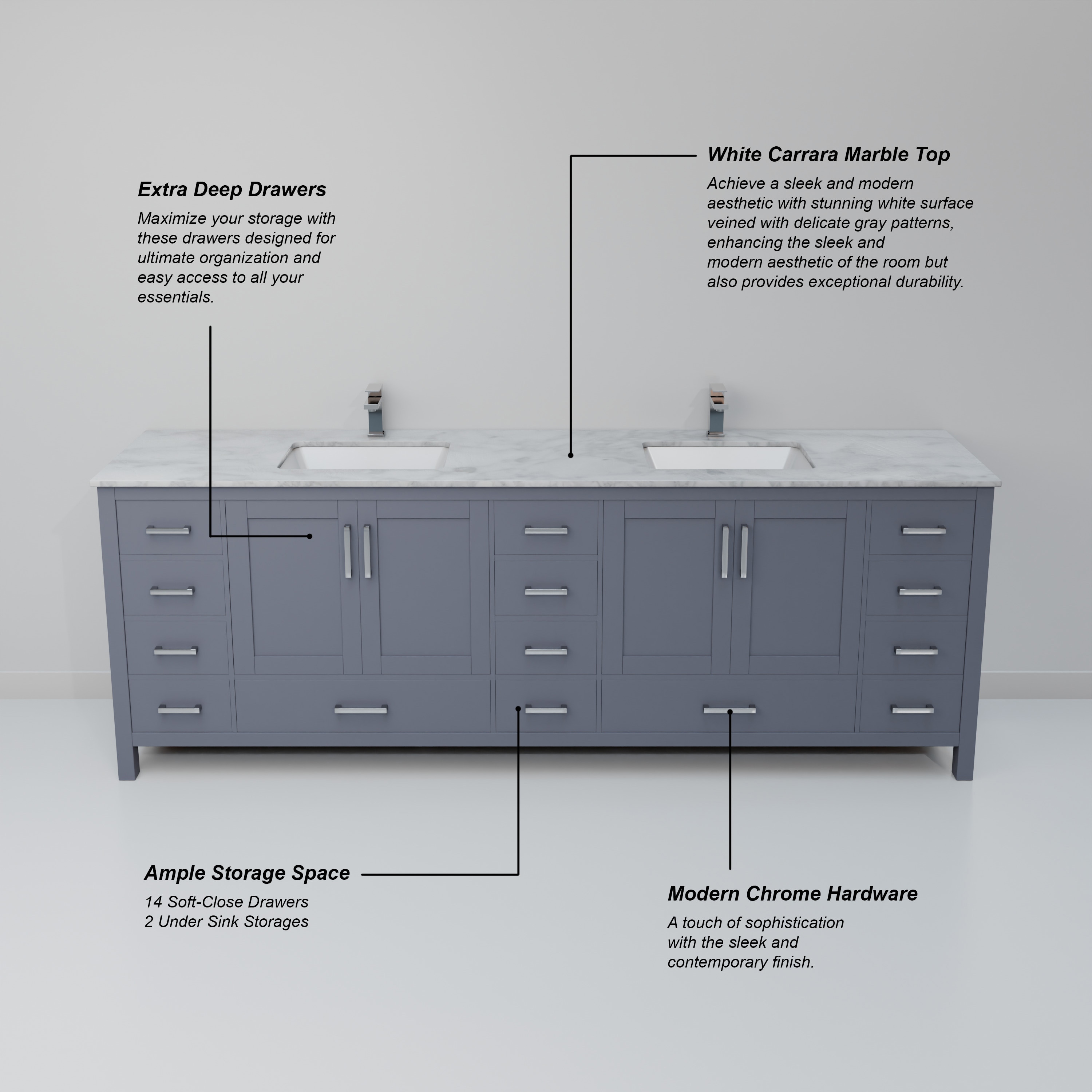 Lexora LJ342284DBDSM34 Bath-Vanity-Combo - View #8
