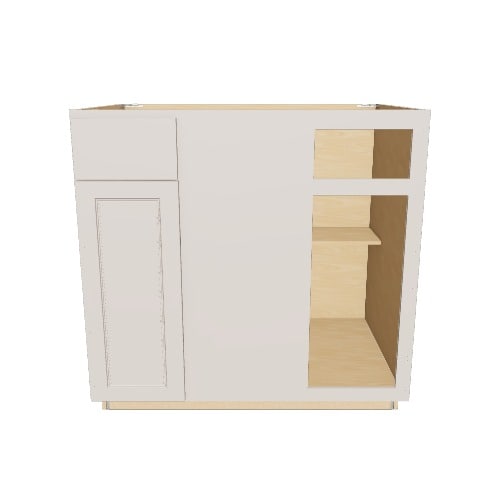 Diamond NOW Wintucket 36-in W x 35-in H x 23.75-in D Cloud Gray Blind 1-Drawer Corner Base Fully Assembled Cabinet (Recessed Panel Square Style)