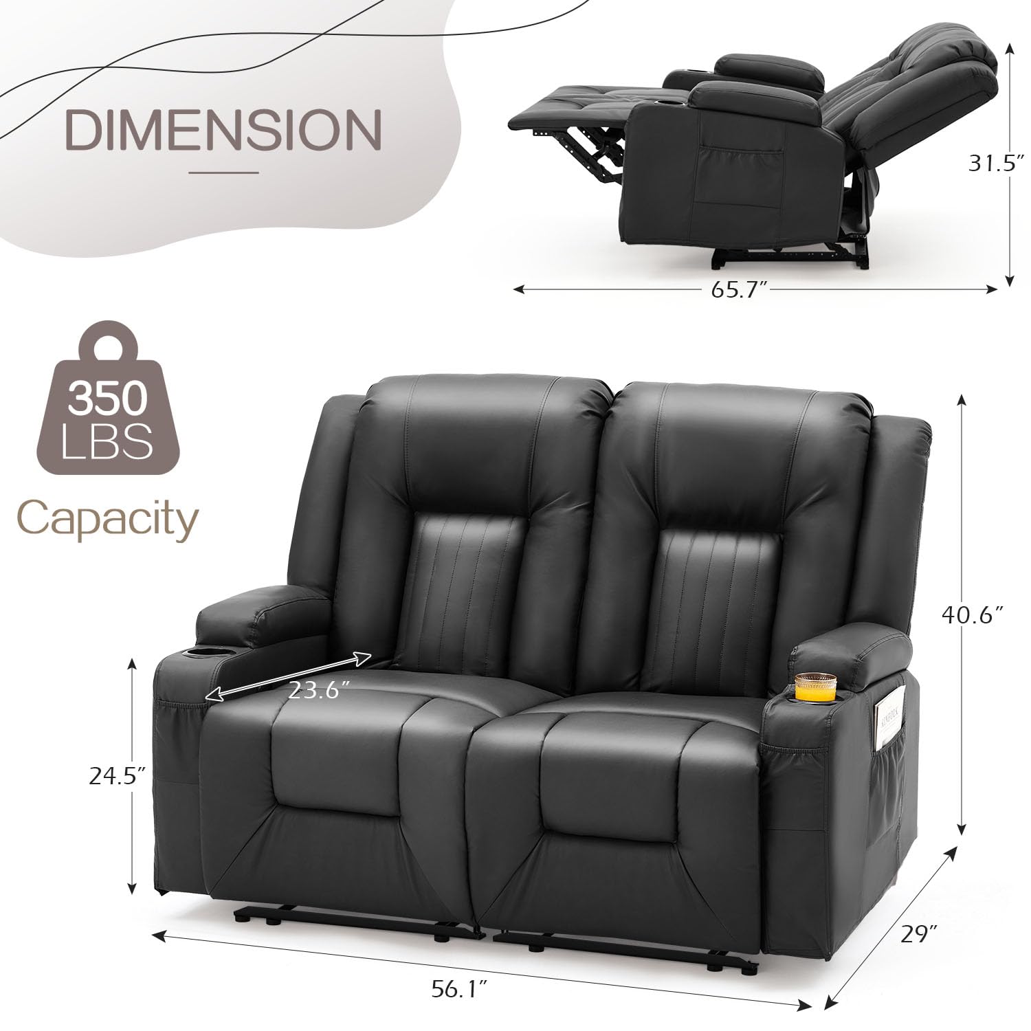 AECOJOY 13097UBK-LS01 Sofas-Loveseats - View #2