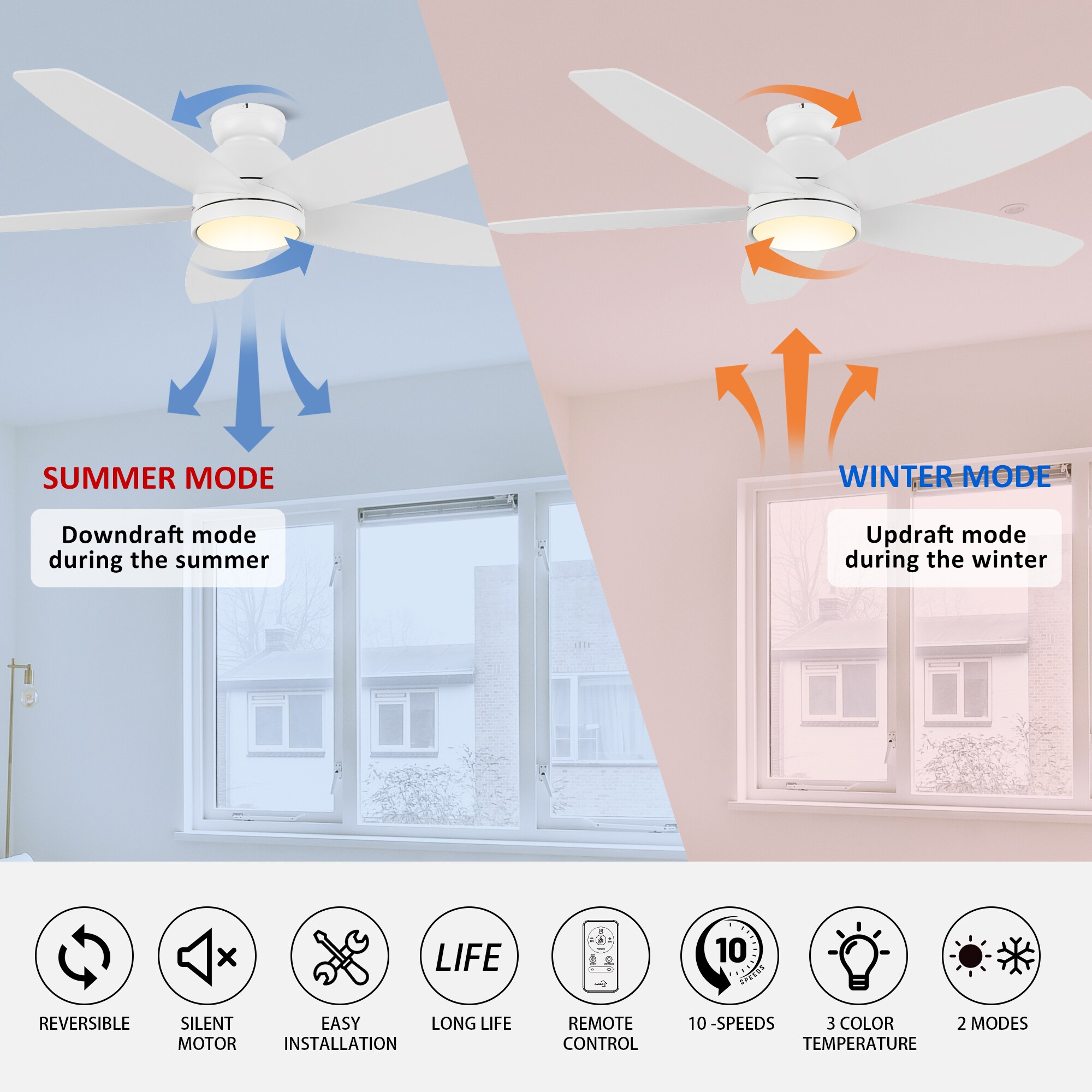 CARRO USA LCFR525Q5-L11-W1-FM Ceiling-Fans - View #3