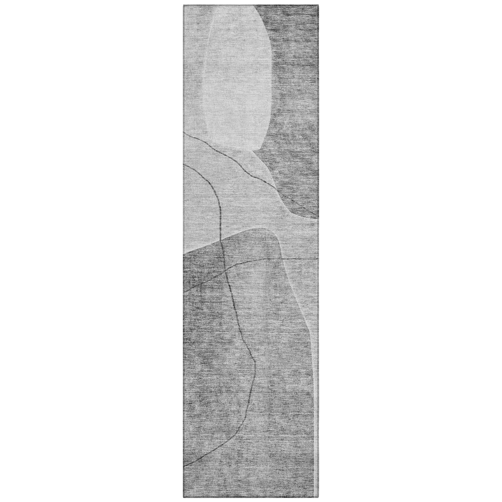 Addison Rugs ACN672GY2X8 Chantille ACN672GY 2 x 7 (ft) Polyester Gray Rectangular Indoor/Outdoor Geometric Machine washable Runner rug