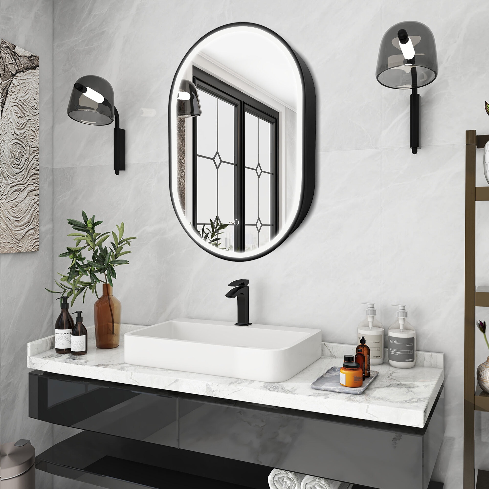 WELLFOR GIJ-MED02-3121BK Bathroom-Medicine-Cabinets - View #4