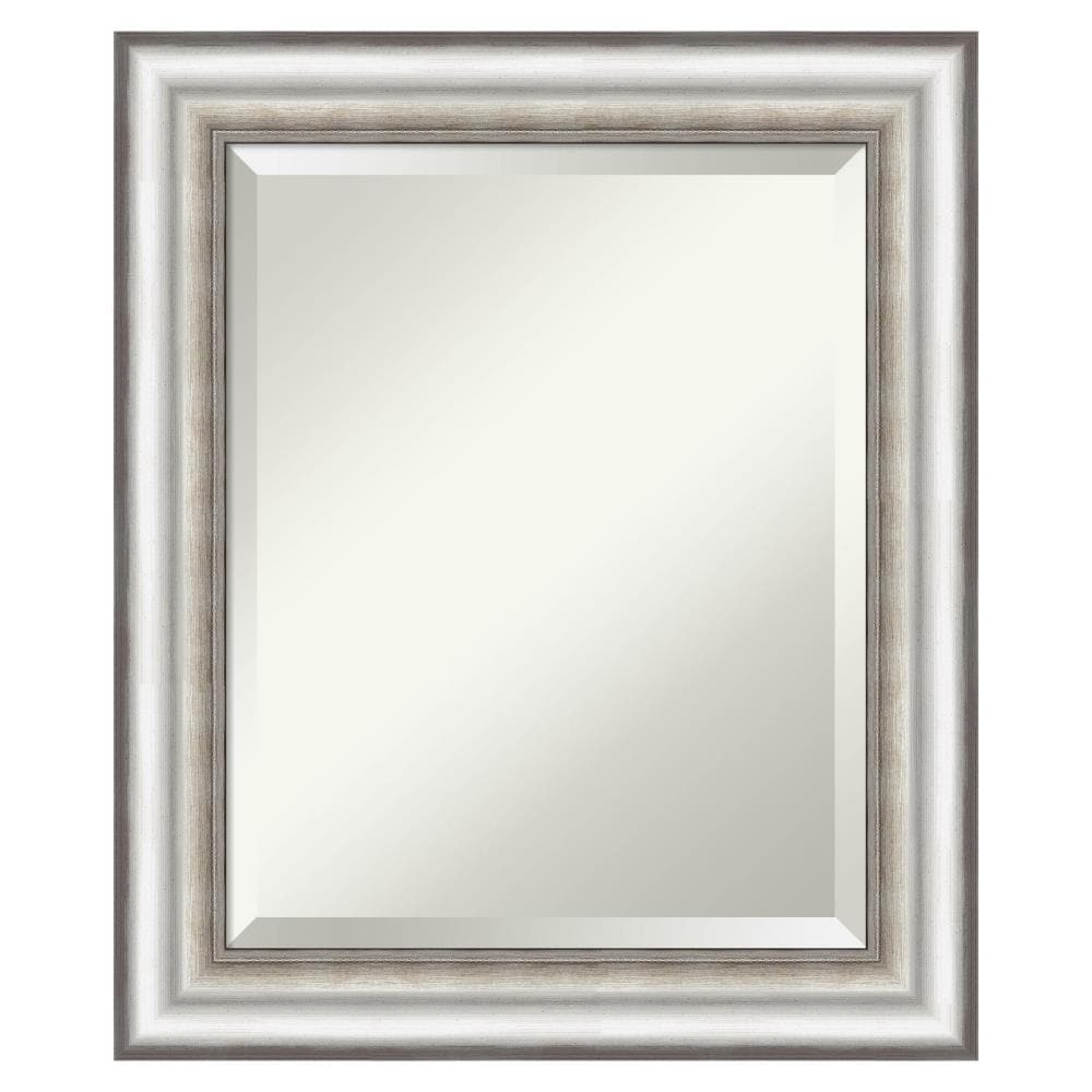 Rectangular Silver Beveled Bathroom Vanity Wall Mirror