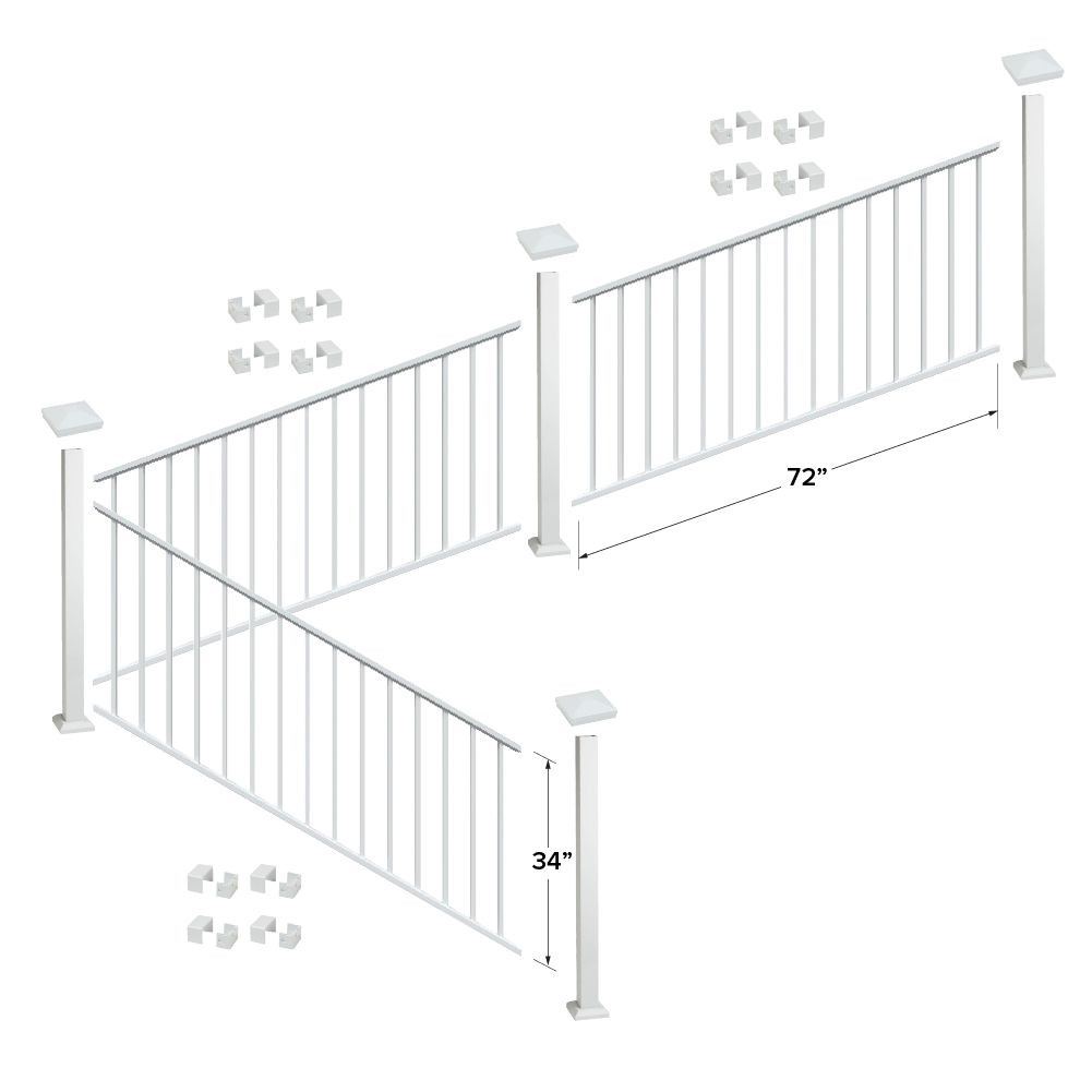Fortress Building Products 8-ft x 34-in White Aluminum Deck Rail Kit
