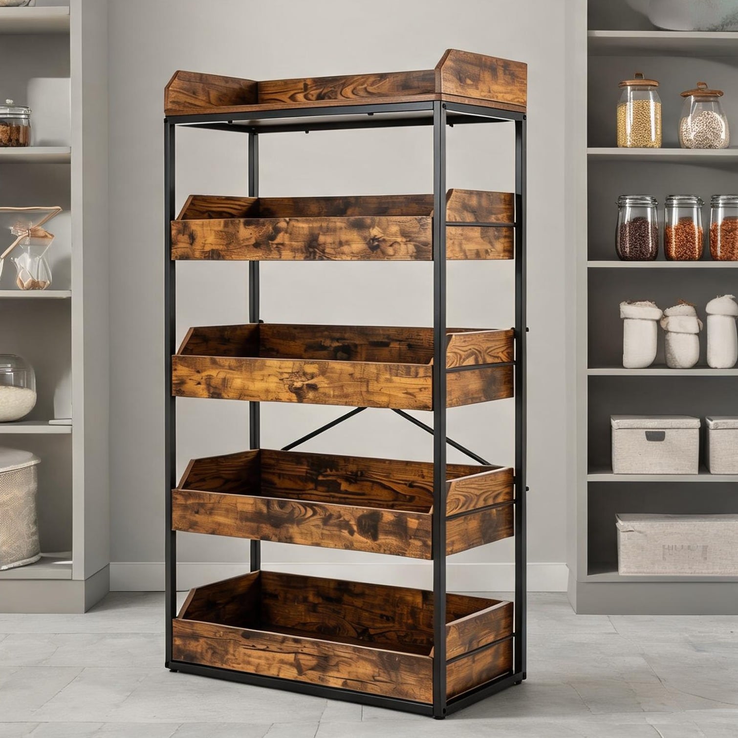 SunJet - Adjustable Design Home and Furniture Kitchen with Living Room and Drawers Shelving