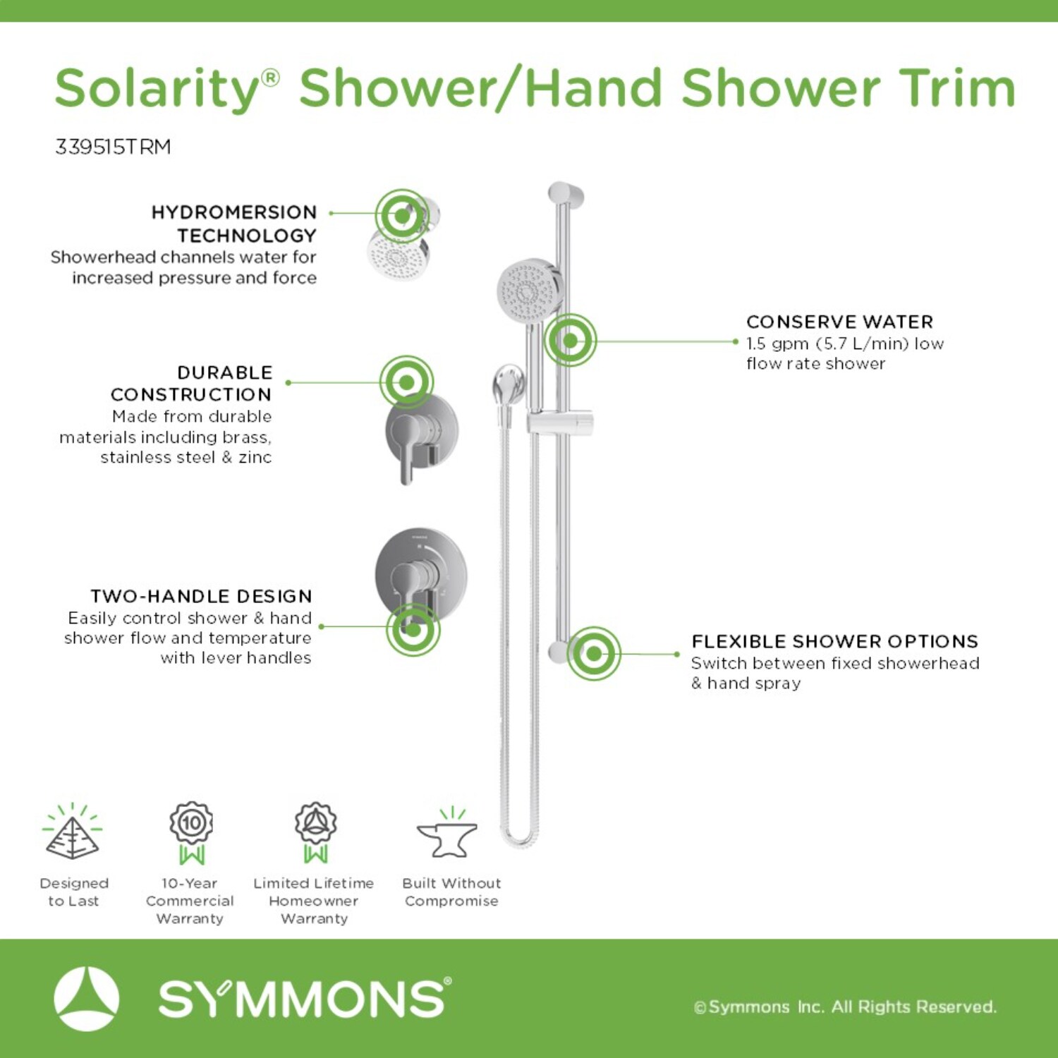 Symmons 339515TRM Showerhead-Bar-Panels - View #5
