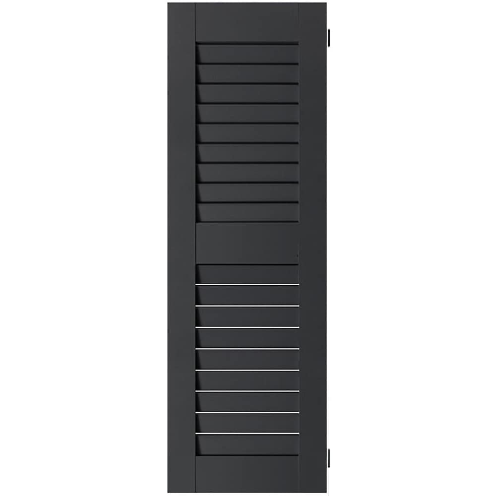 Ekena Millwork RWL15X068BLP 15-in W x 68-in H Black Louvered Wood Exterior Shutters ( 2 -Pack )