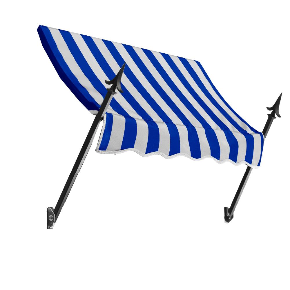 Awntech NO21-3BBW New Orleans 40.5-Inches Wide x 16-Inches Projection x 31-Inches Height Fabric Bright Blue/White Striped Fixed Window/Door Awning
