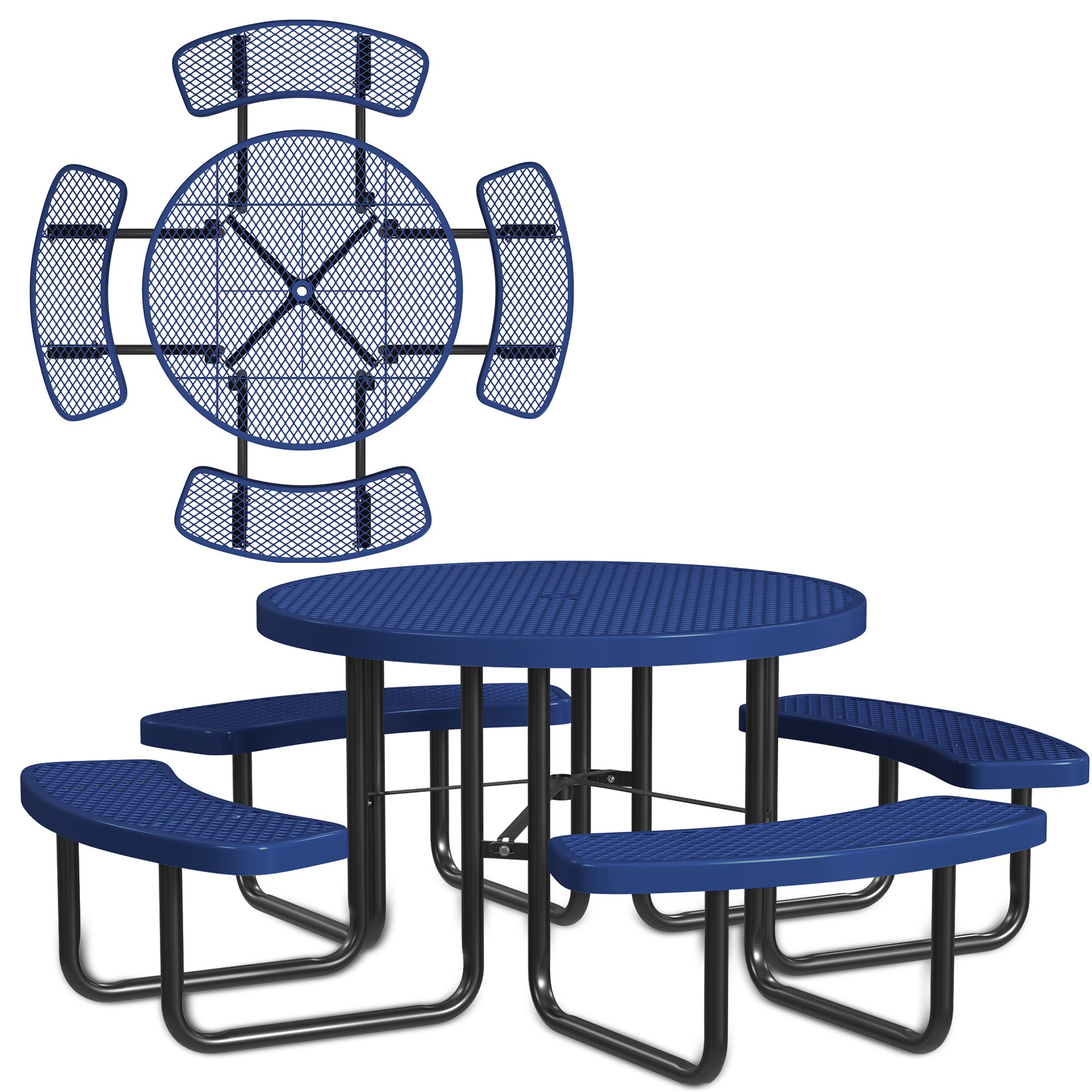 LeisureCraft T46ROP-NAVY Picnic-Tables - View #2