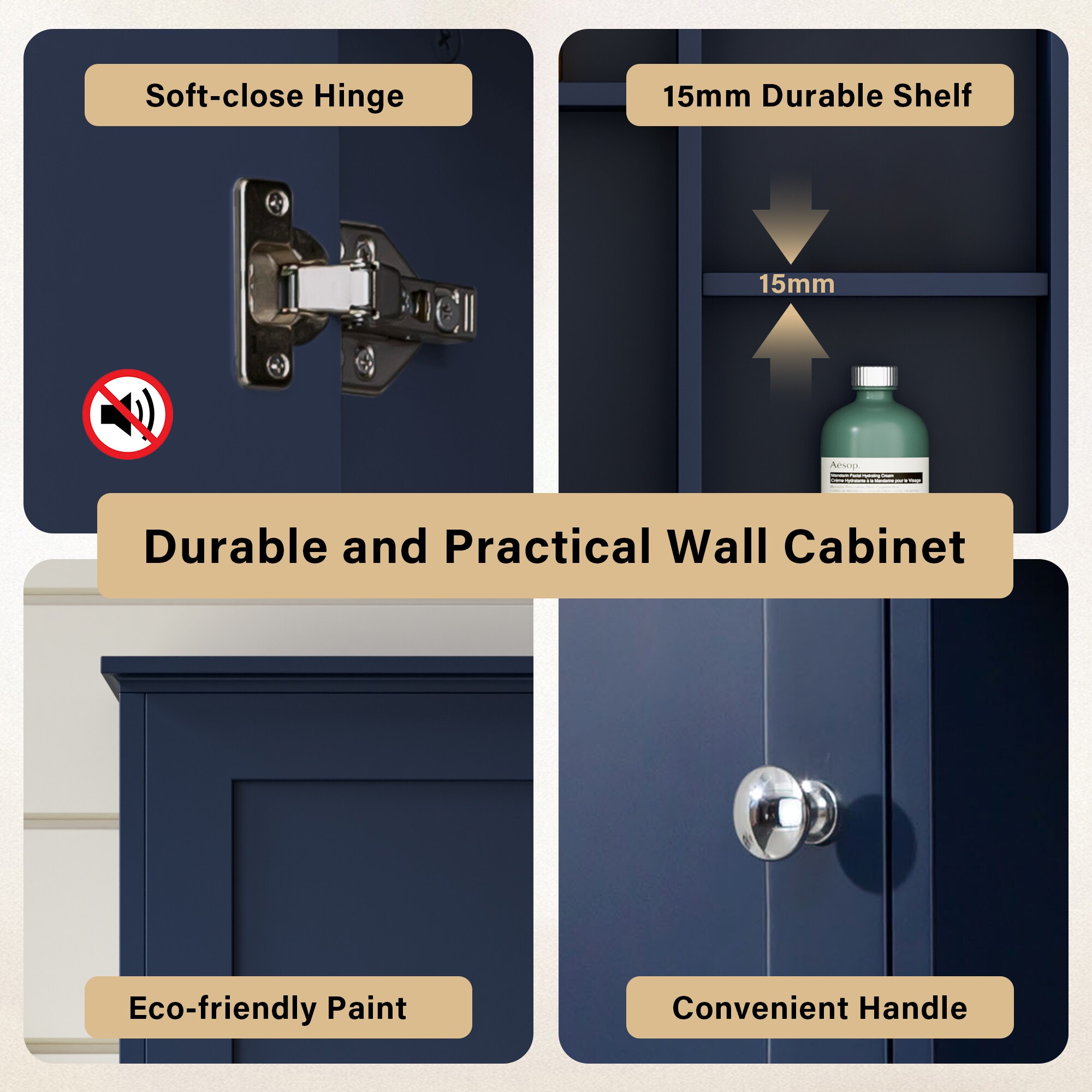 WELLFOR GFKM3C-BL Bathroom-Wall-Cabinets - View #9