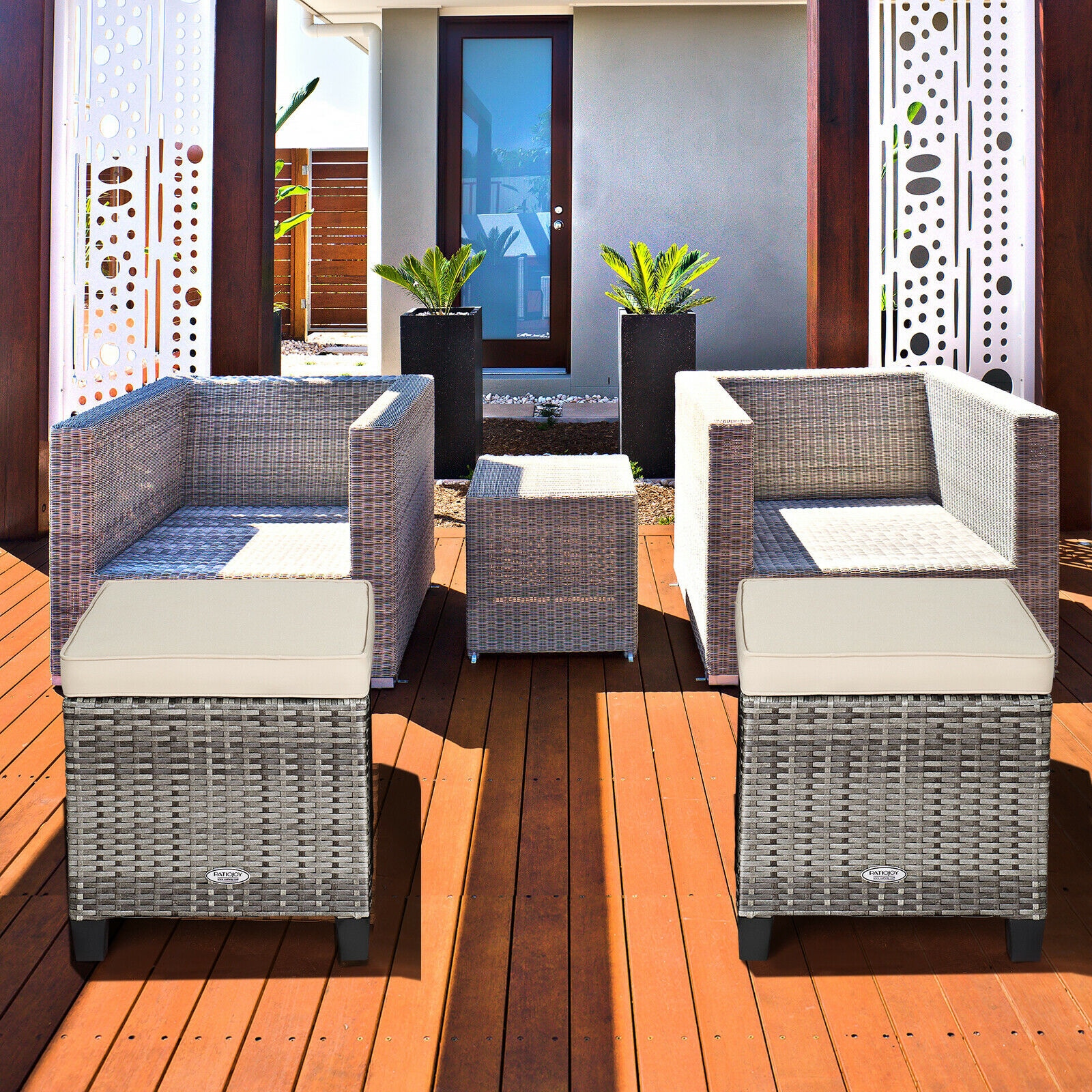 WELLFOR OUG67568WH Stools-Ottomans - View #4